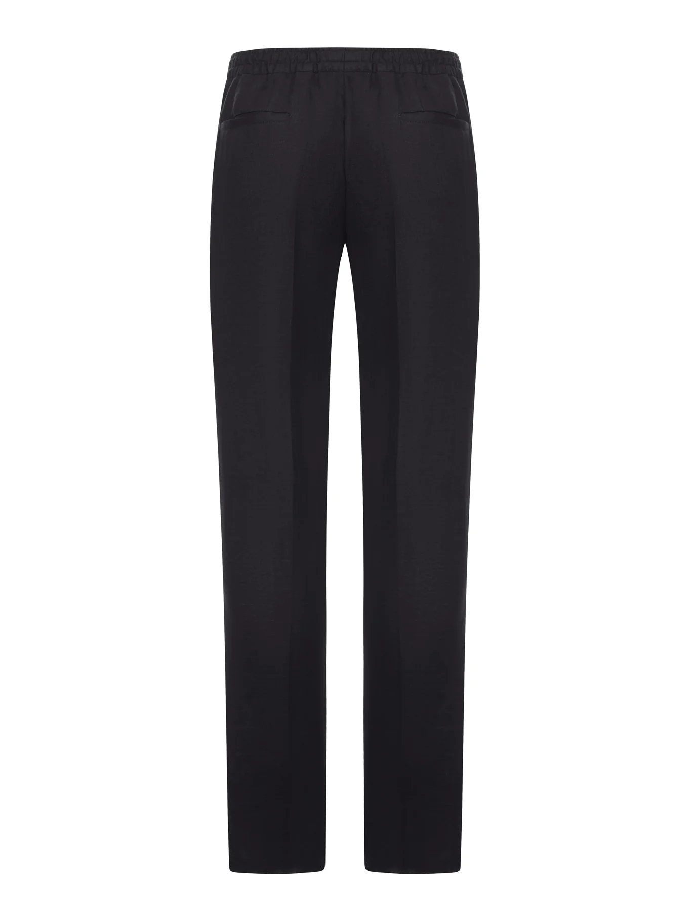 STRAIGHT FIT LINEN TROUSERS WITH ELASTIC WAIST - Image 2