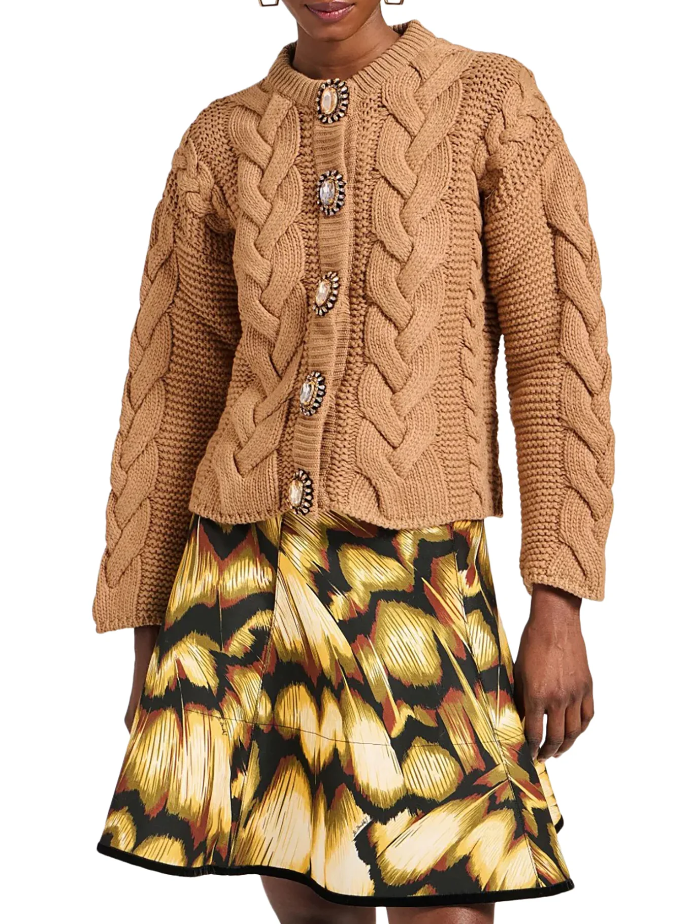 WOOL AND CASHMERE CARDIGAN WITH CABLE KNIT - Image 2