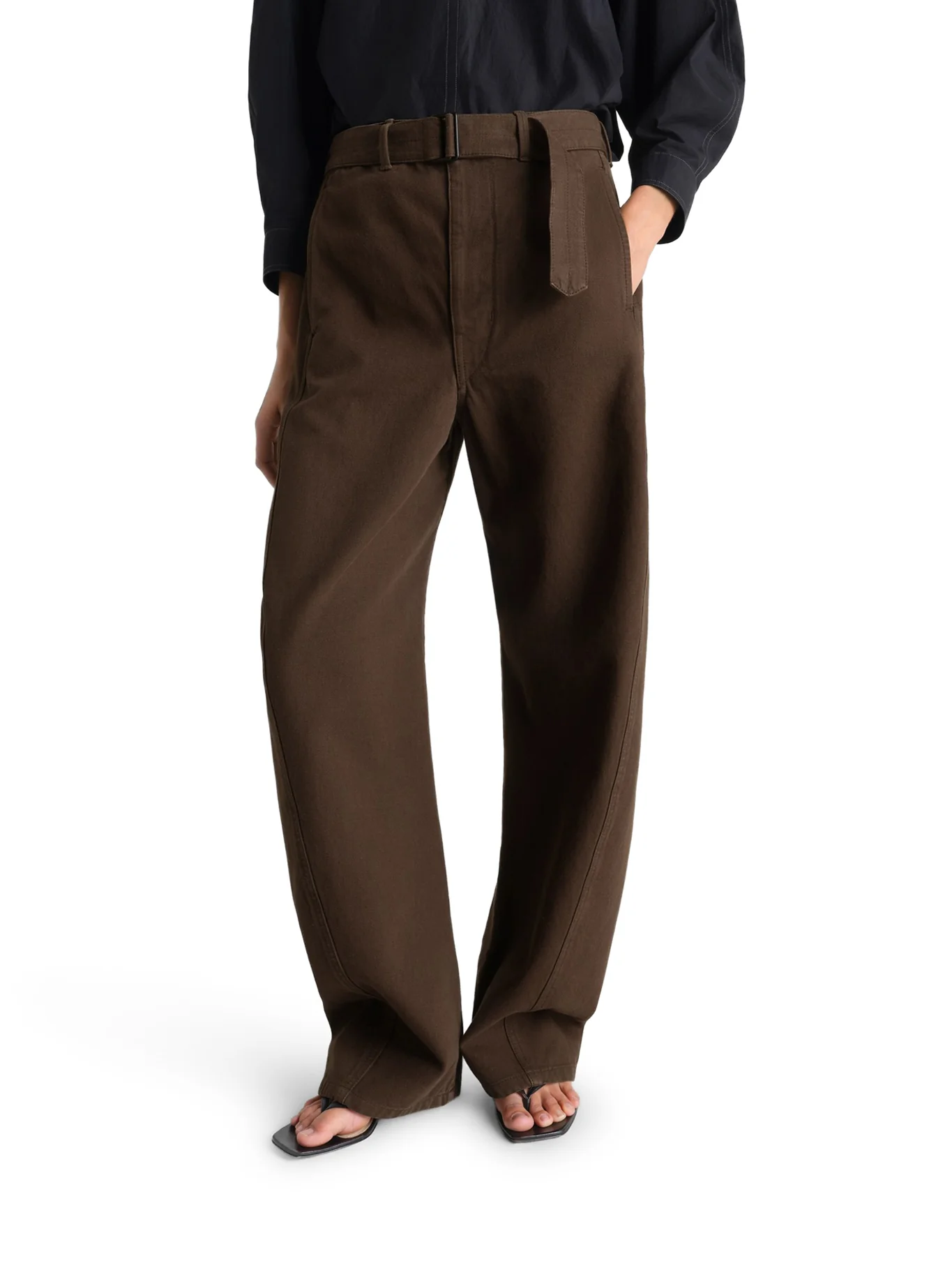COTTON TROUSERS WITH BRAIDED BELT - Image 3