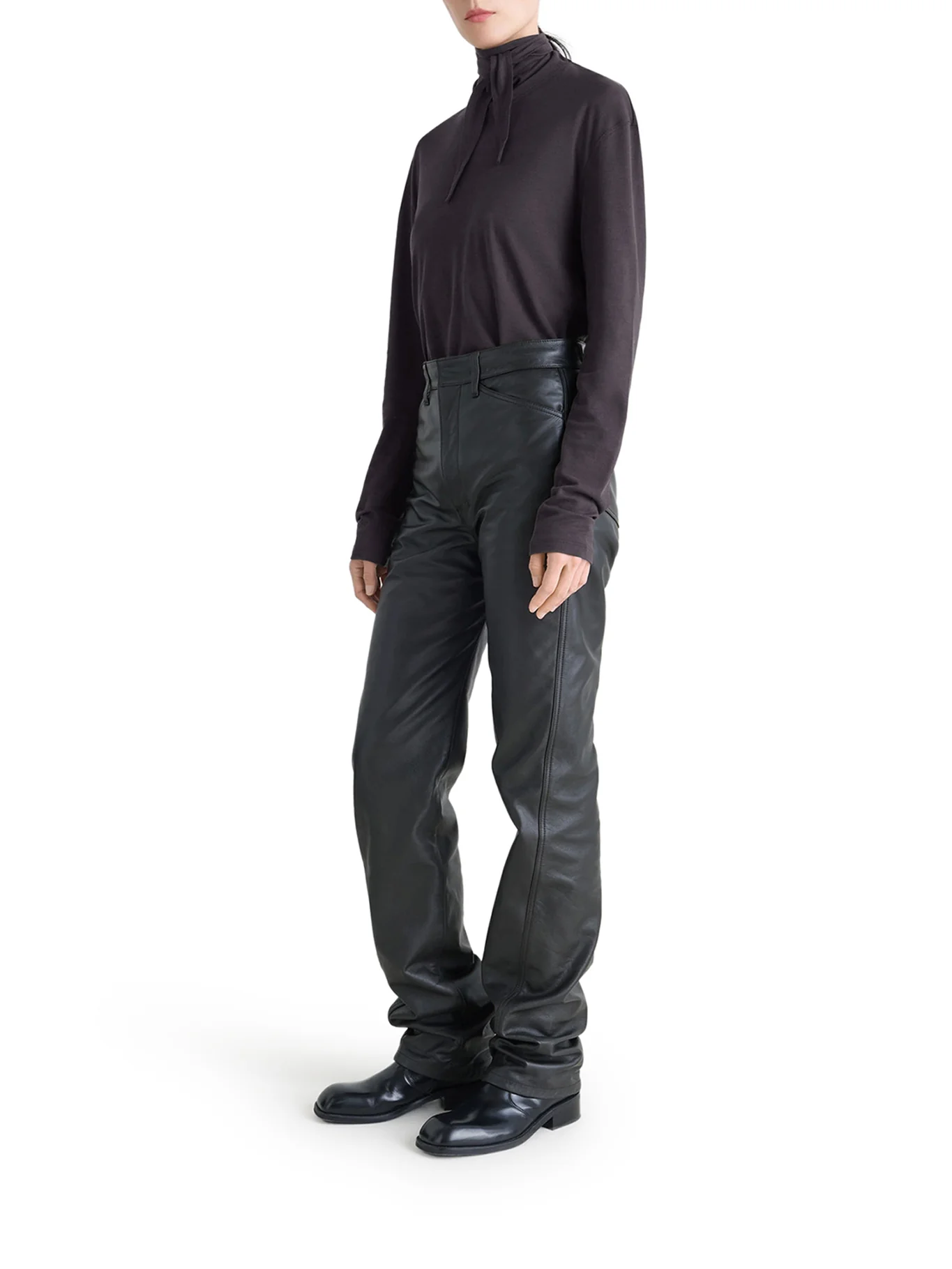 LONG SLEEVE FOULARD TOP IN JERSEY - Image 2