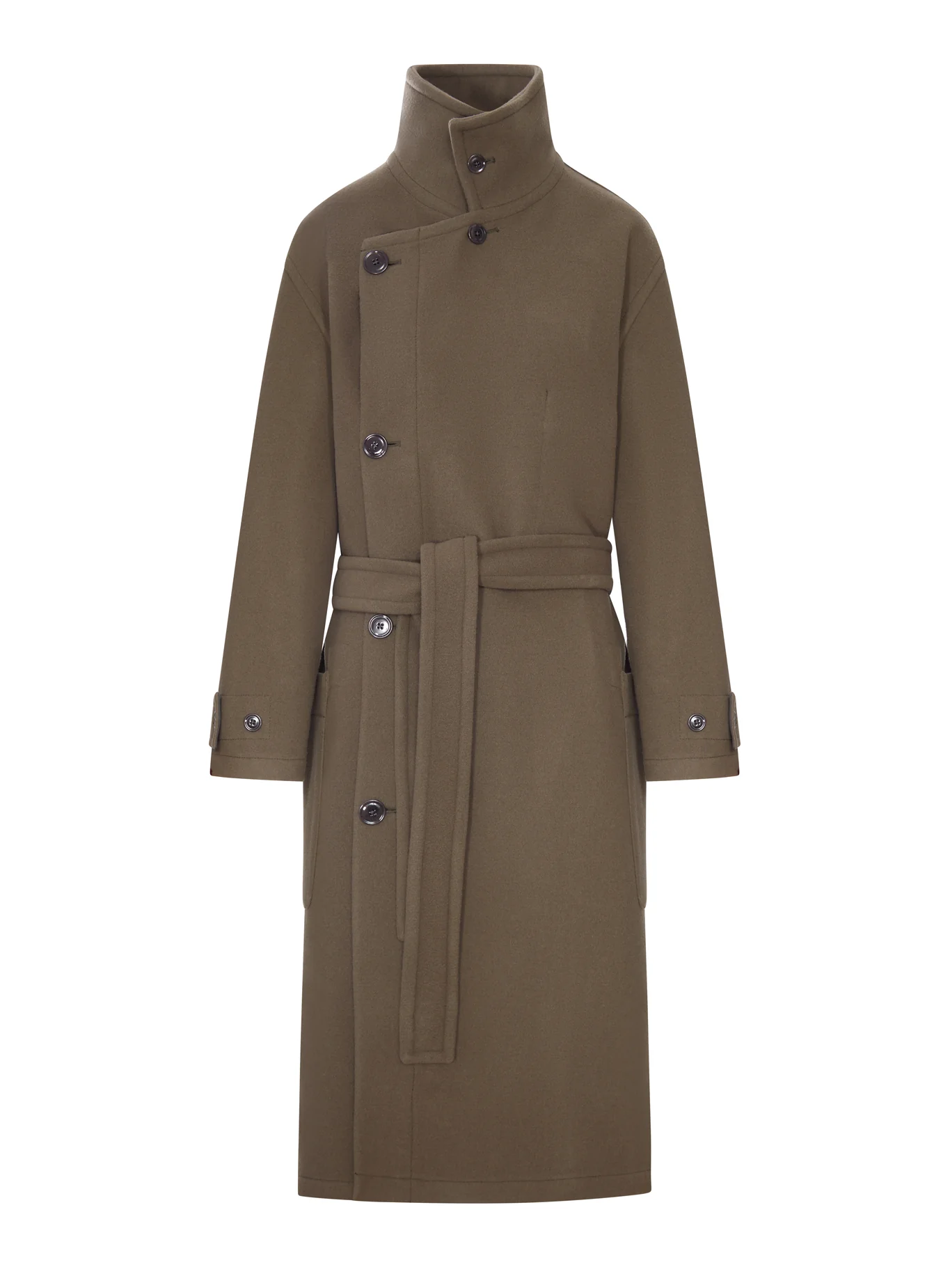 LONG WOOL COAT WITH BELT