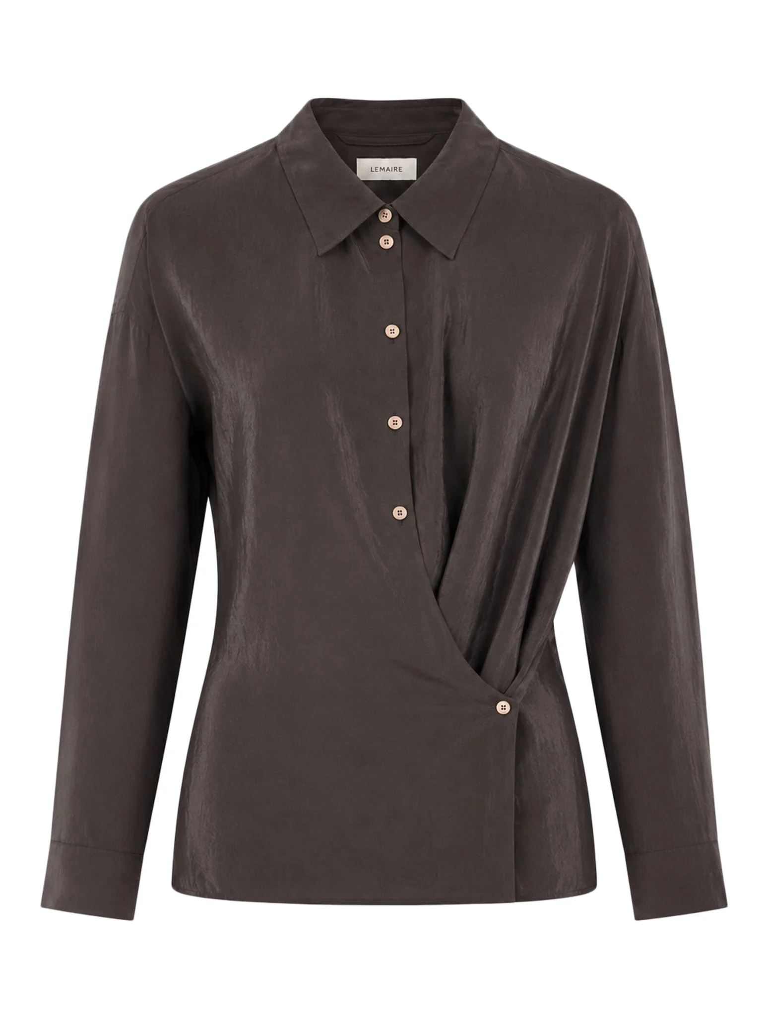 STRAIGHT COLLAR TWISTED SHIRT