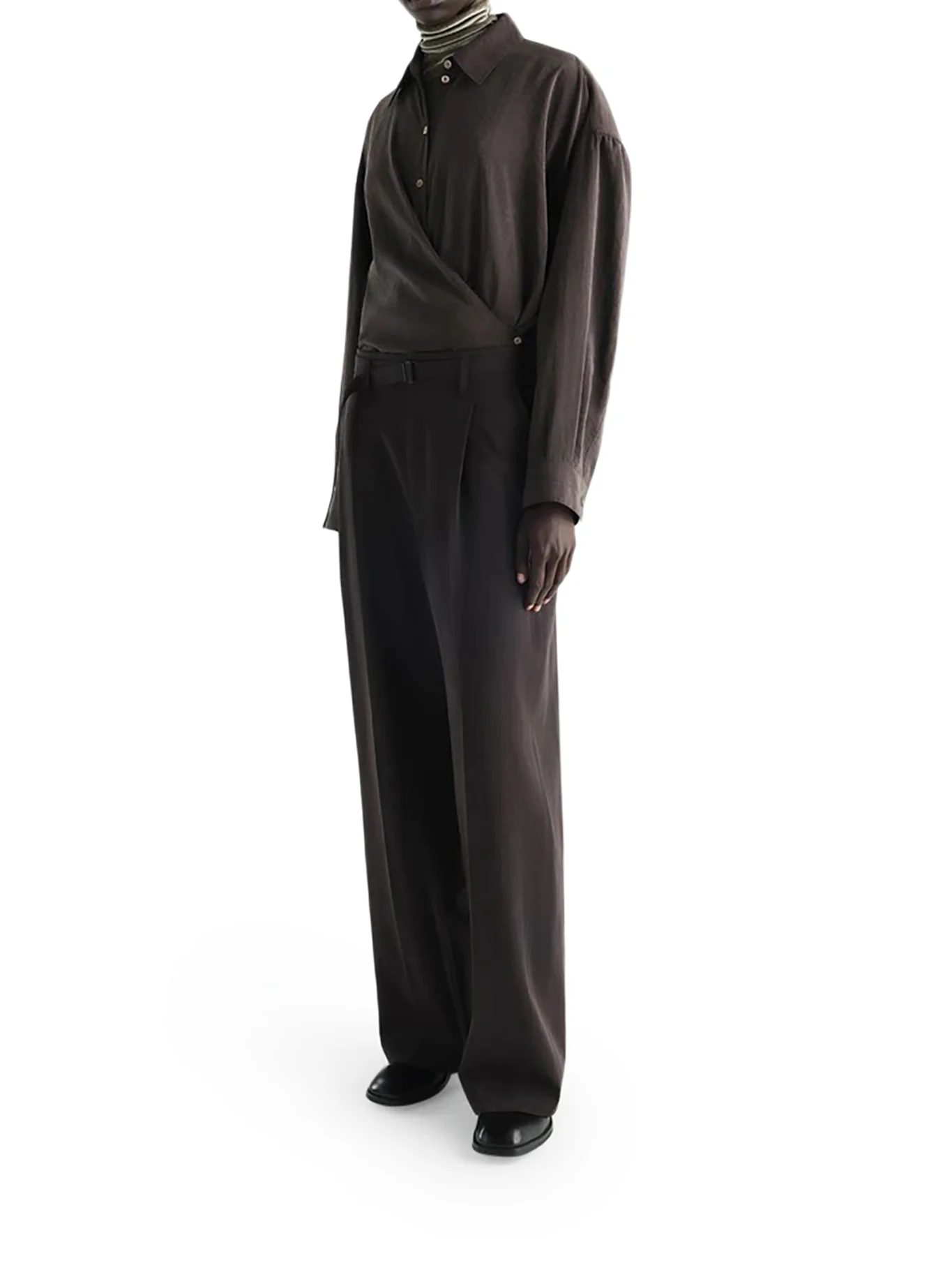 STRAIGHT COLLAR TWISTED SHIRT - Image 2
