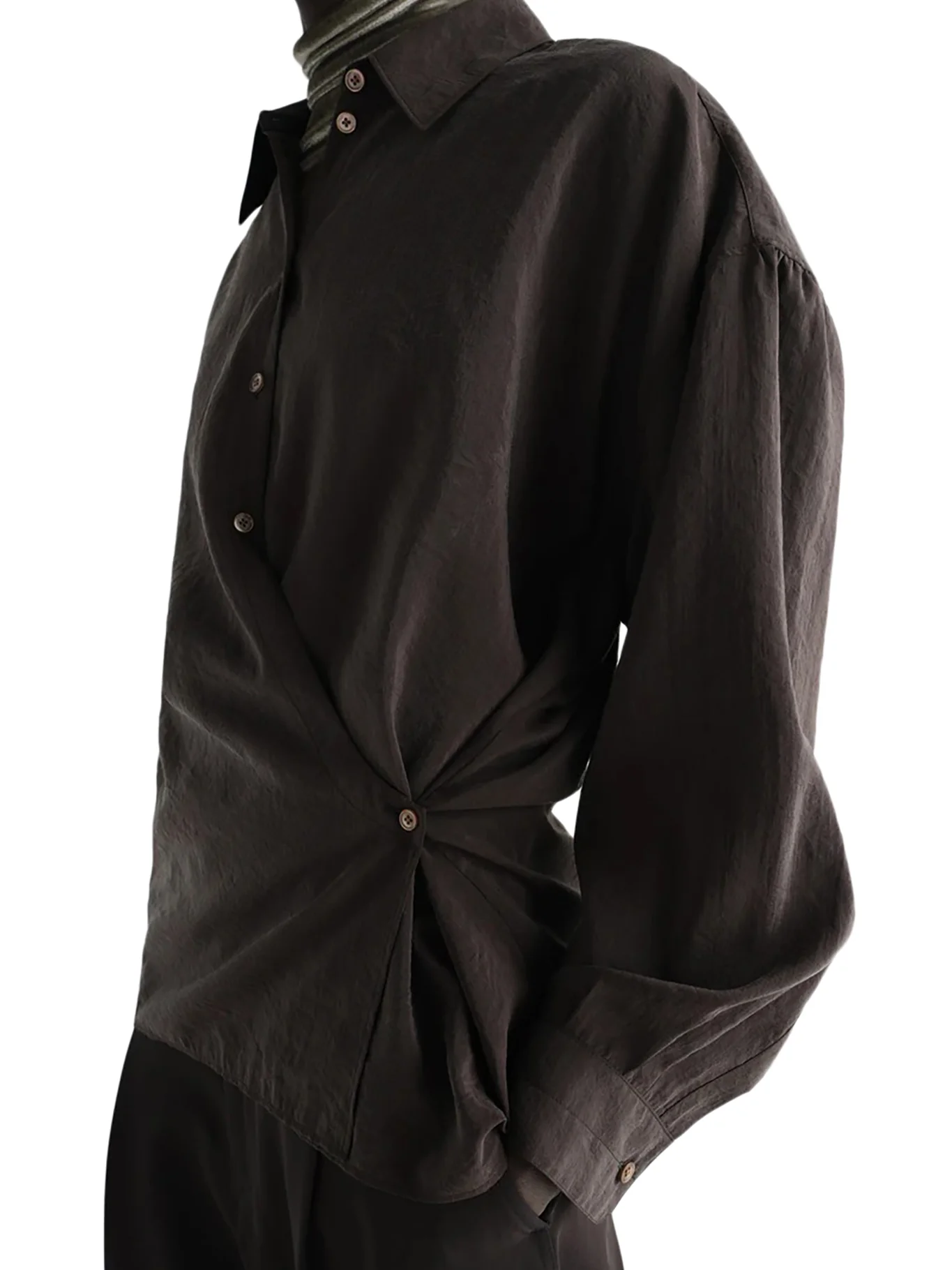 STRAIGHT COLLAR TWISTED SHIRT - Image 5