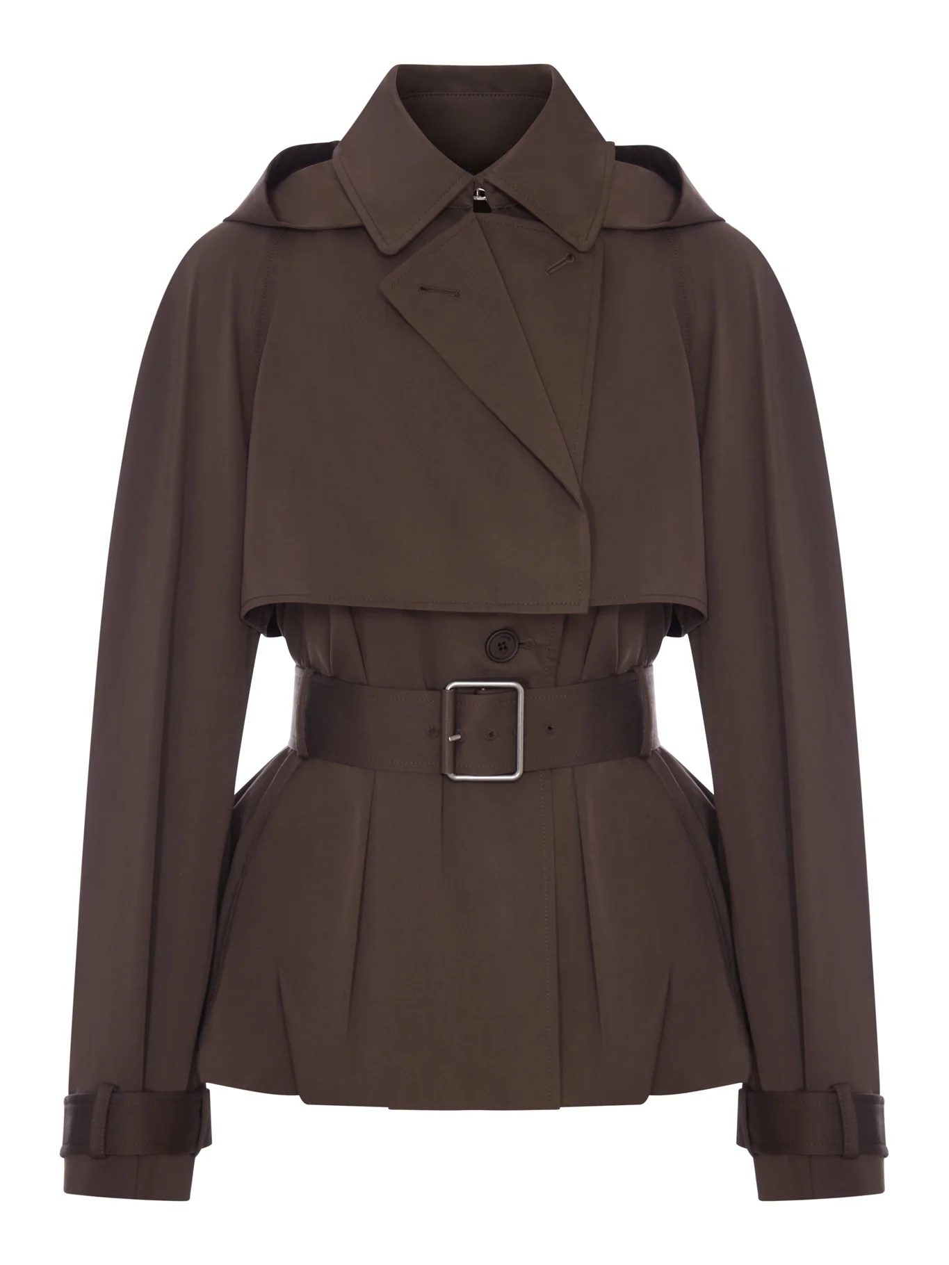 COTTON AND SILK GABARDINE JACKET WITH A BALLOON SILHOUETTE