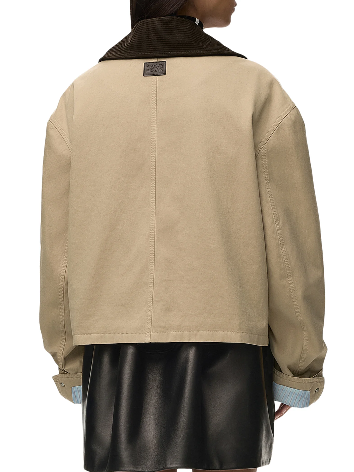 COTTON PARKA WITH A CORDUROY-EFFECT SUEDE COLLAR - Image 4