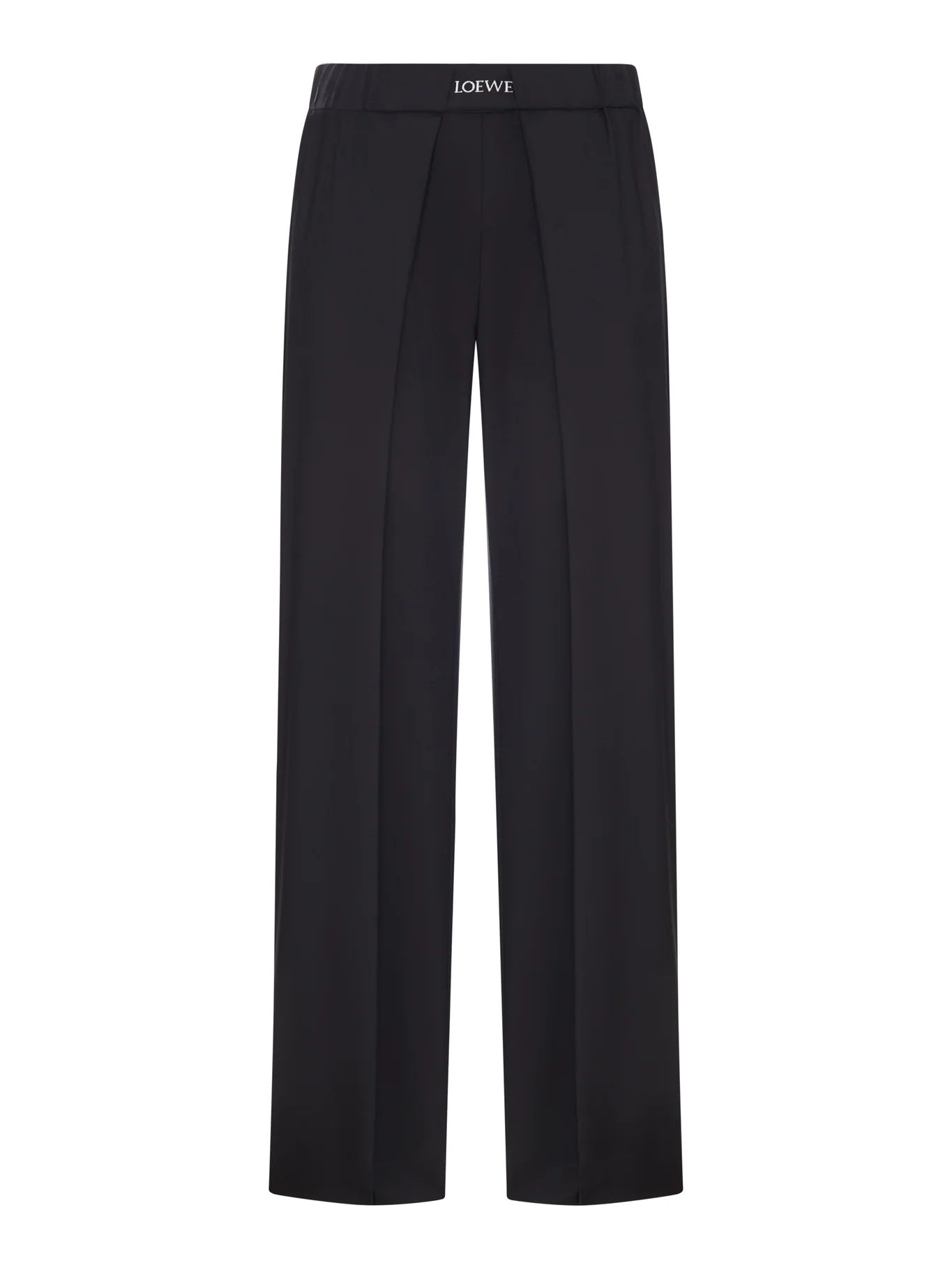 LOEWE TAILORED WOOL TROUSERS WITH JACQUARD ELASTICATED WAIST