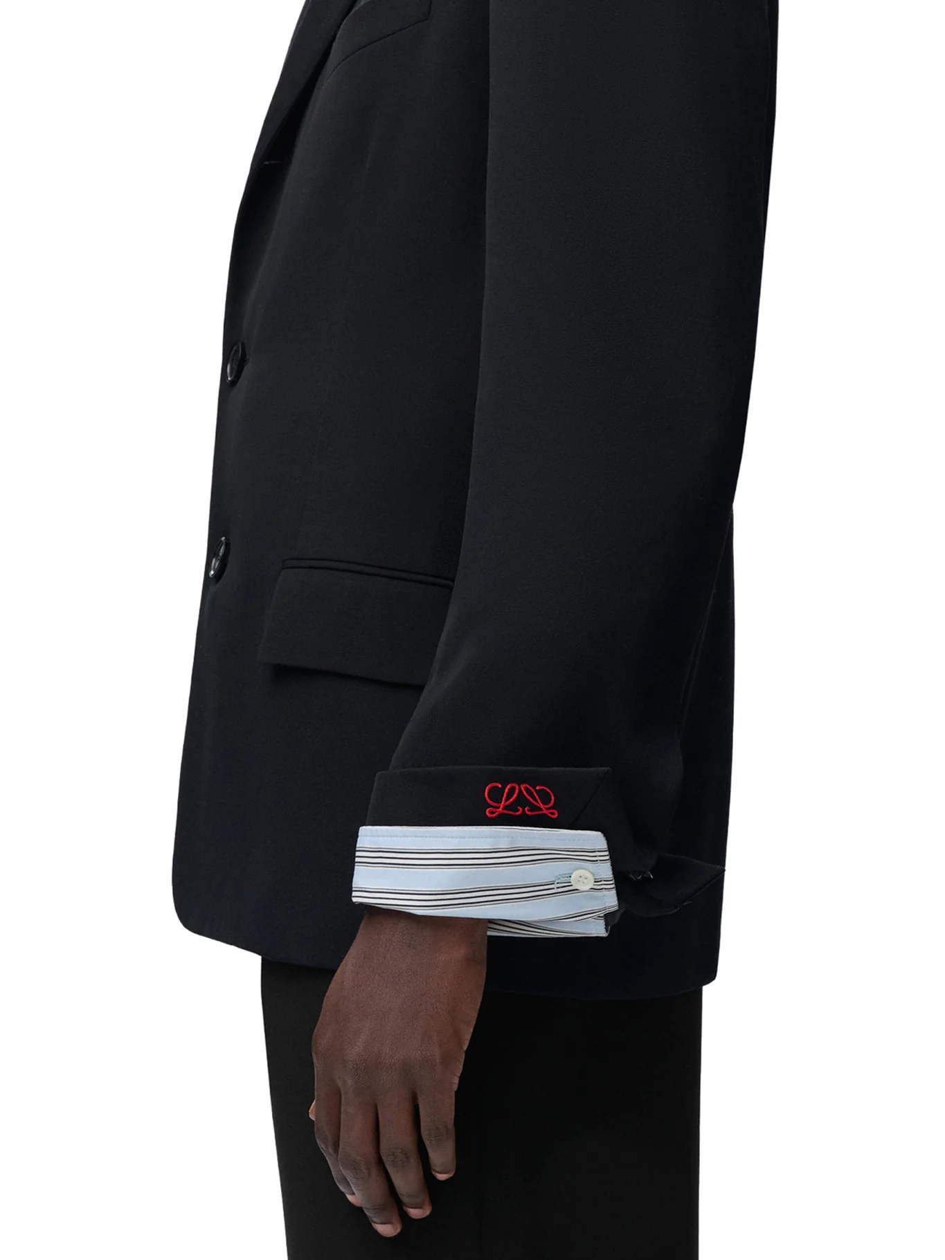 SARTORIAL WOOL JACKET WITH CONTRASTING DOUBLE-LAYER CUFFS - Image 5
