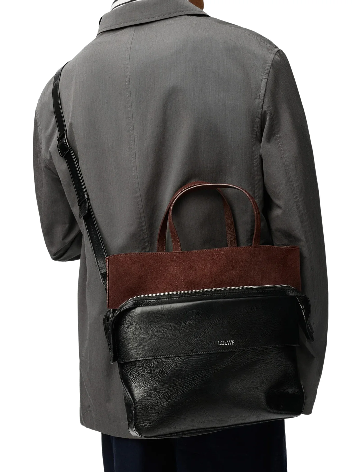 SMALL SWITCH TOTE BAG IN PAPER-EFFECT CALFSKIN AND SUEDE - Image 2