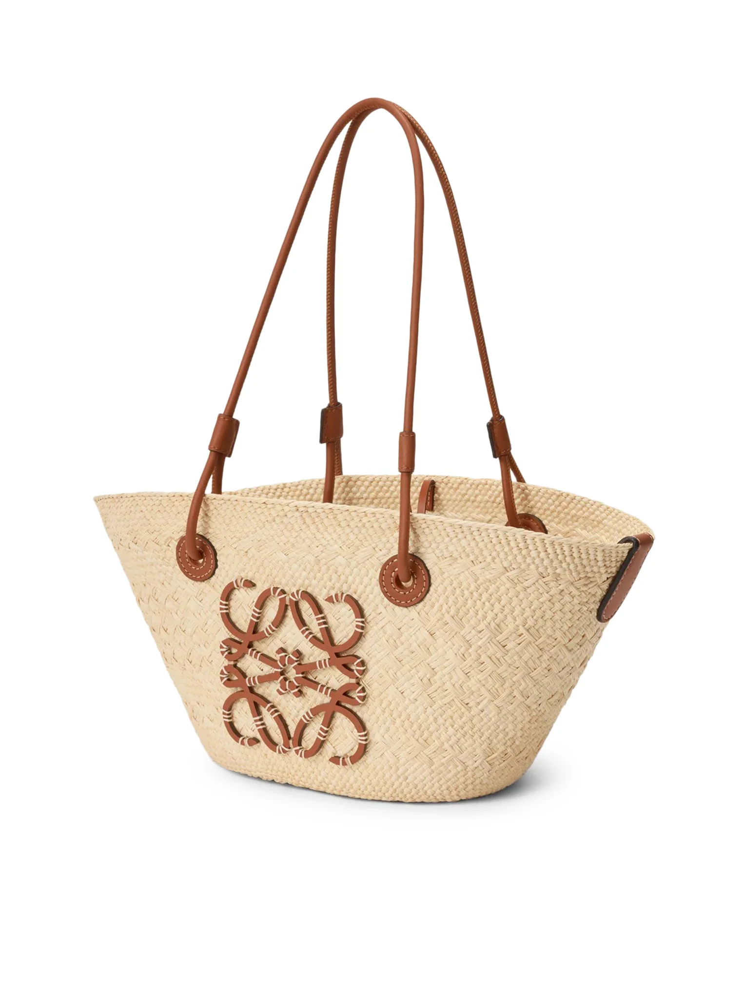 SMALL ANAGRAM BASKET BAG IN IRACA PALM AND CALFSKIN - Image 4