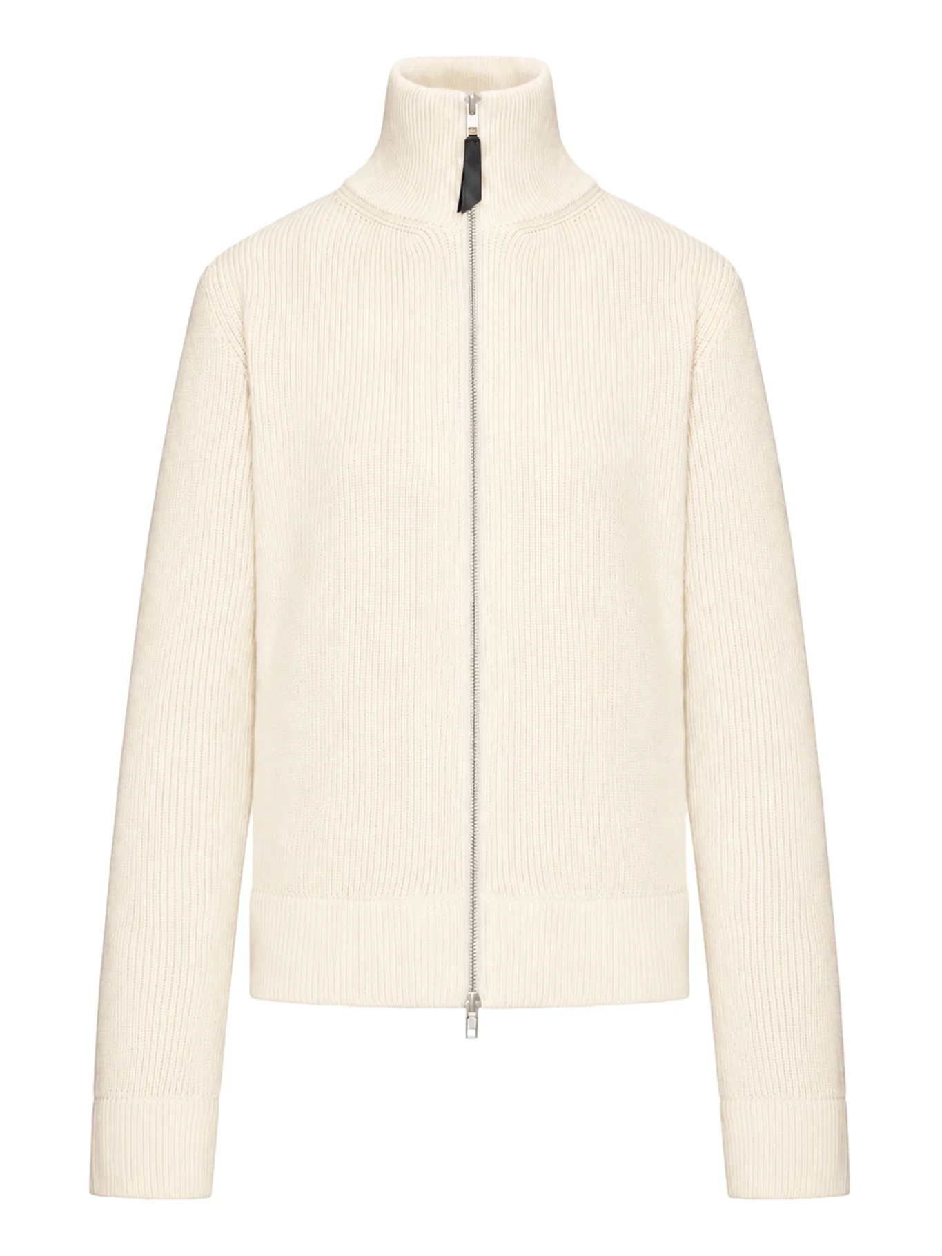 RIBBED COTTON ZIP-UP CARDIGAN