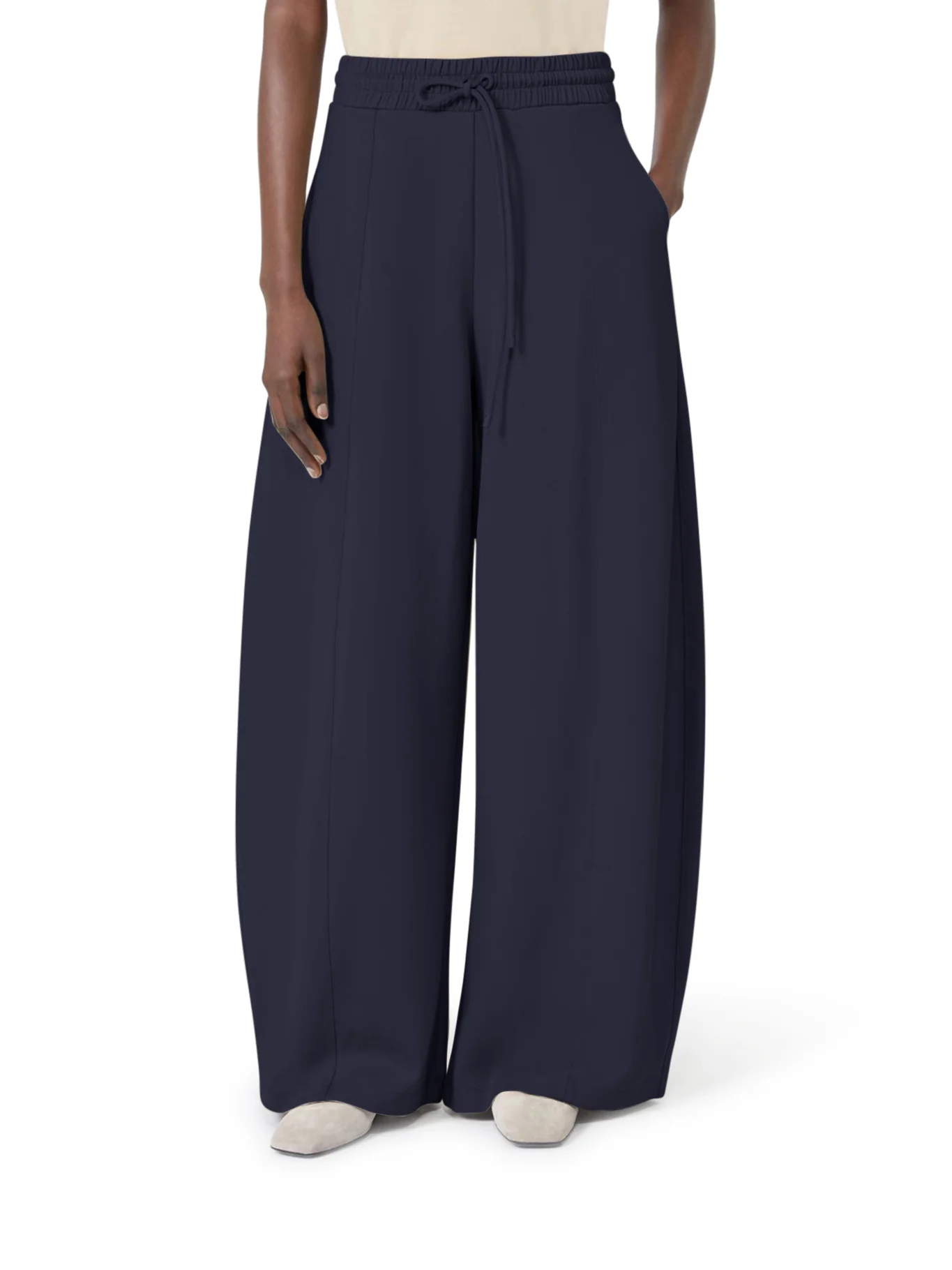 BARREL LEG PANTS IN TECHNICAL COTTON JERSEY - Image 3
