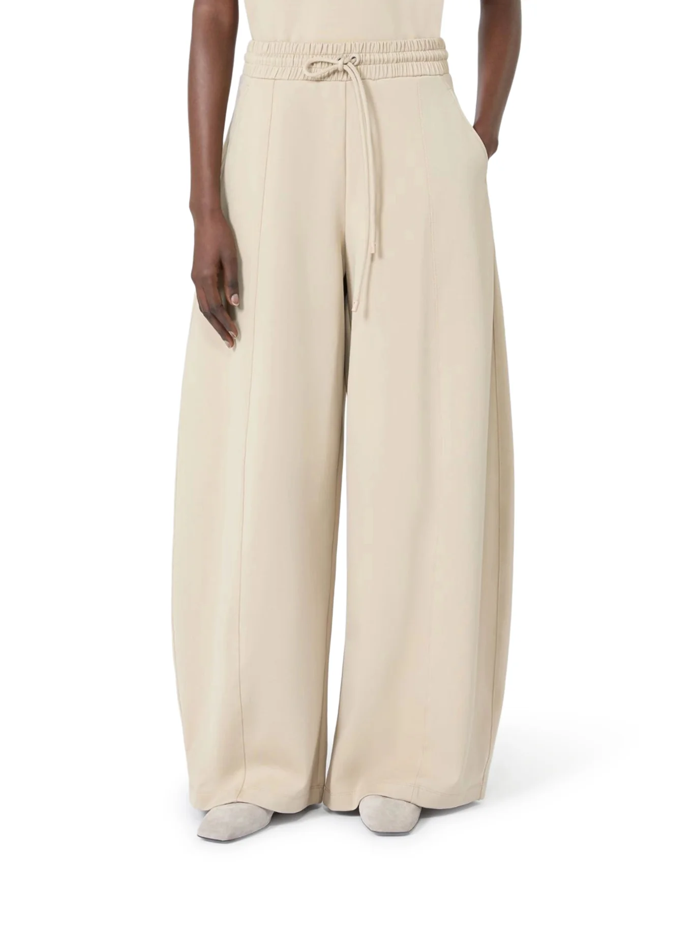 BARREL LEG PANTS IN TECHNICAL COTTON JERSEY - Image 3