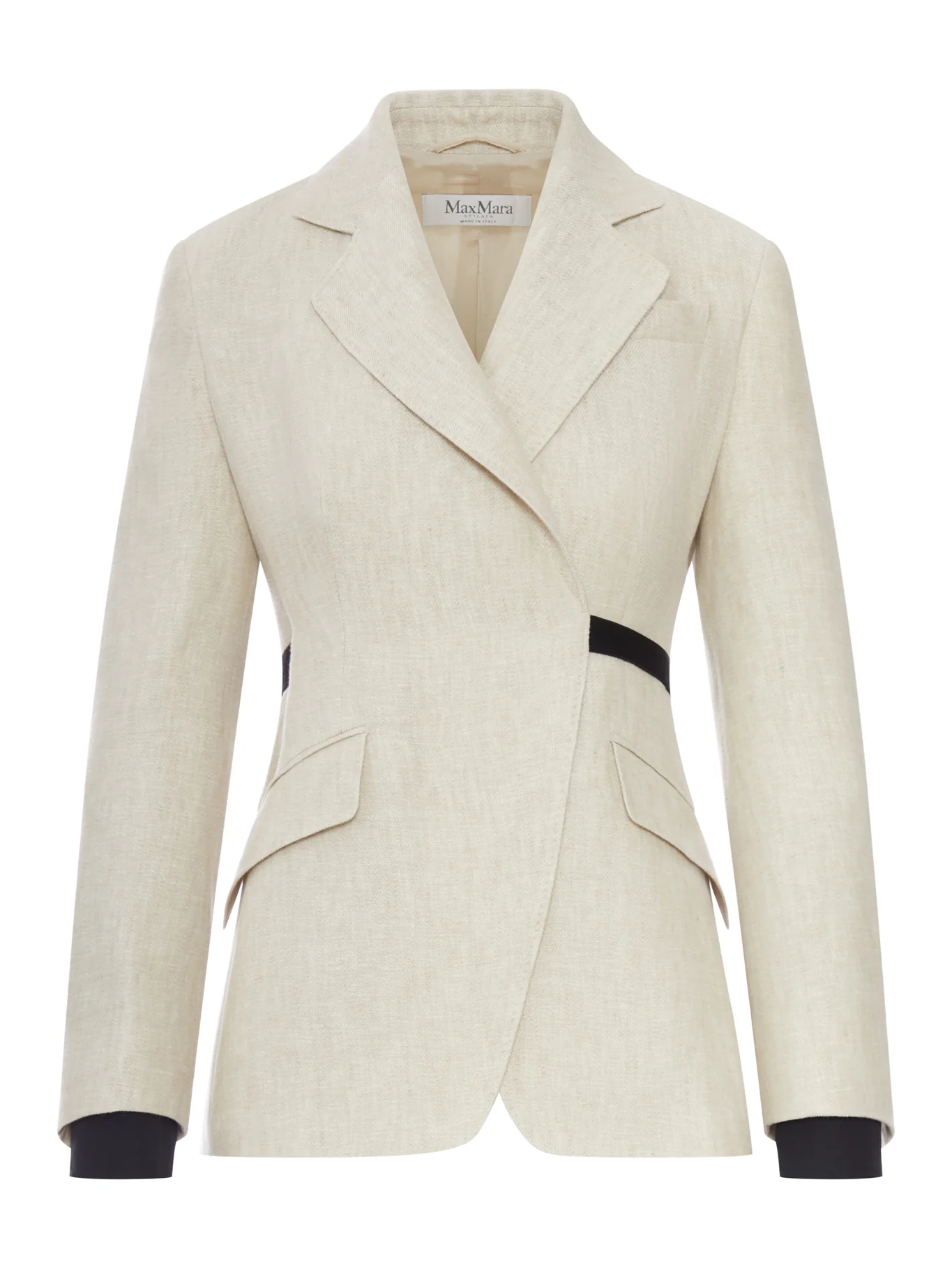 DOUBLE-BREASTED LINEN DRILL BLAZER