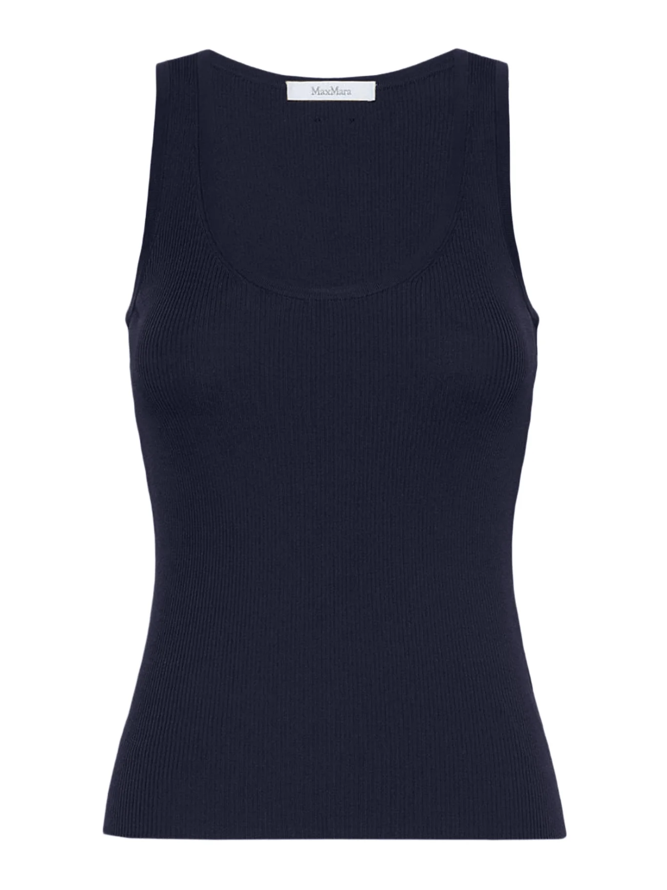 FITTED RIBBED TOP IN VISCOSE CREPE