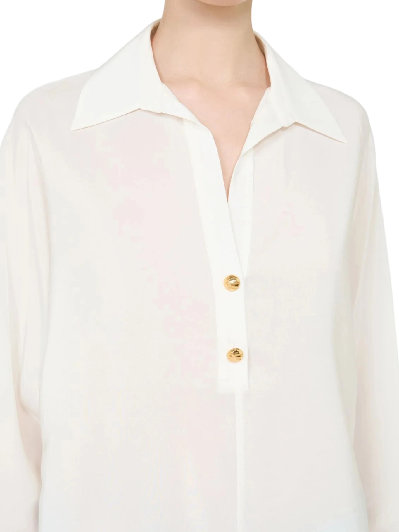 CREPE DE CHINE POLO SHIRT - Image 5