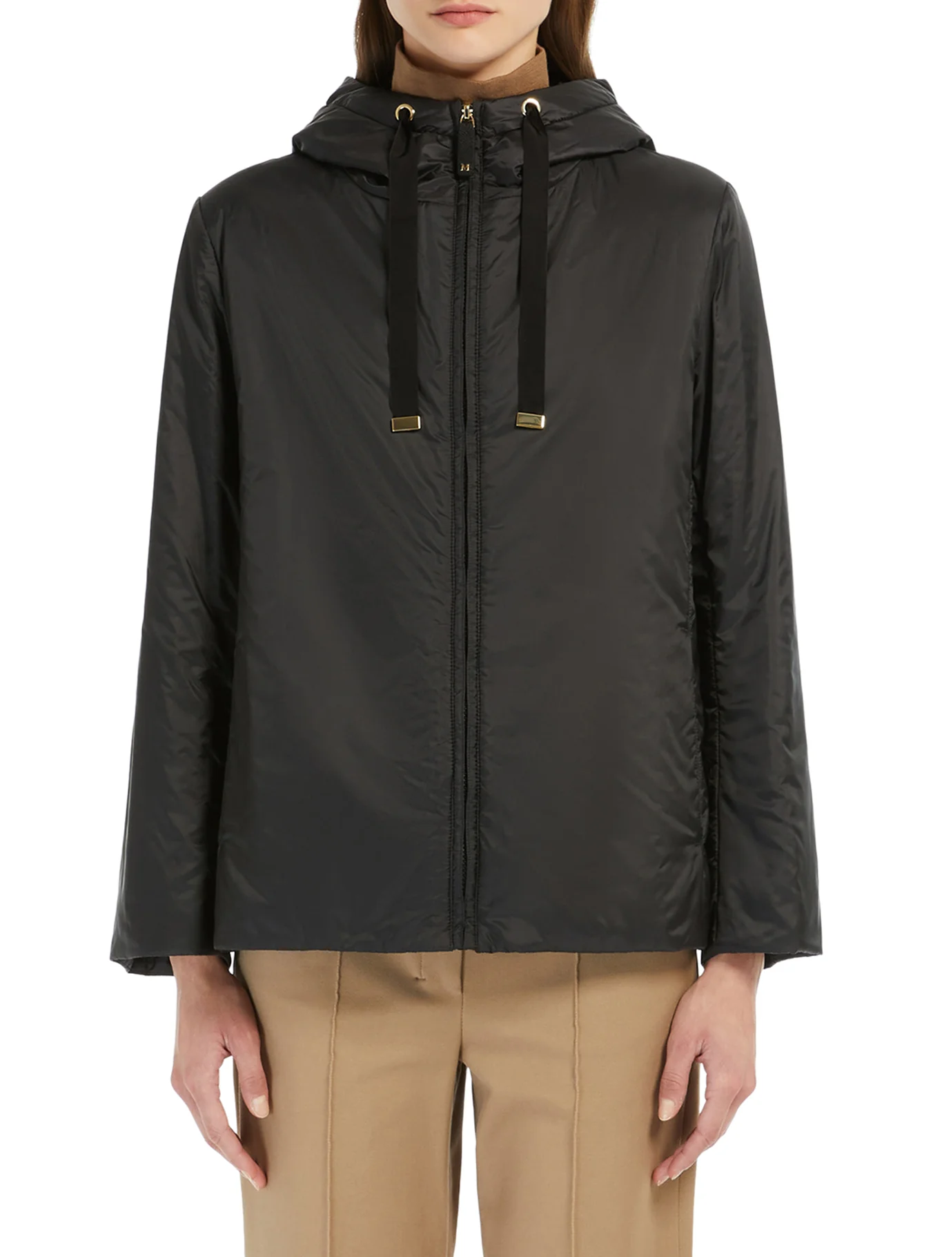 PADDED JACKET WITH HOOD IN WATERPROOF CANVAS - Image 3