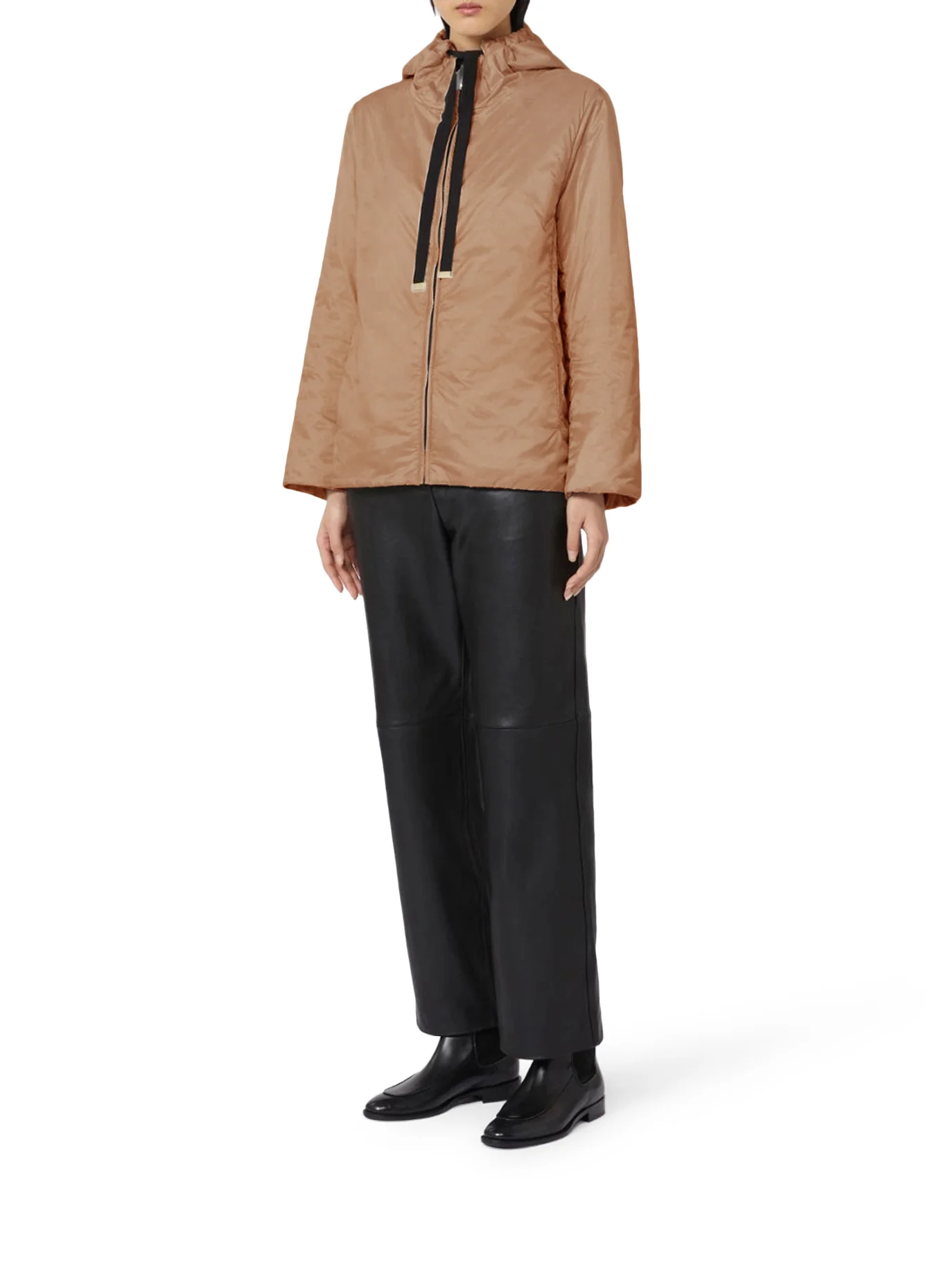 PADDED JACKET WITH HOOD IN WATERPROOF CANVAS - Image 2