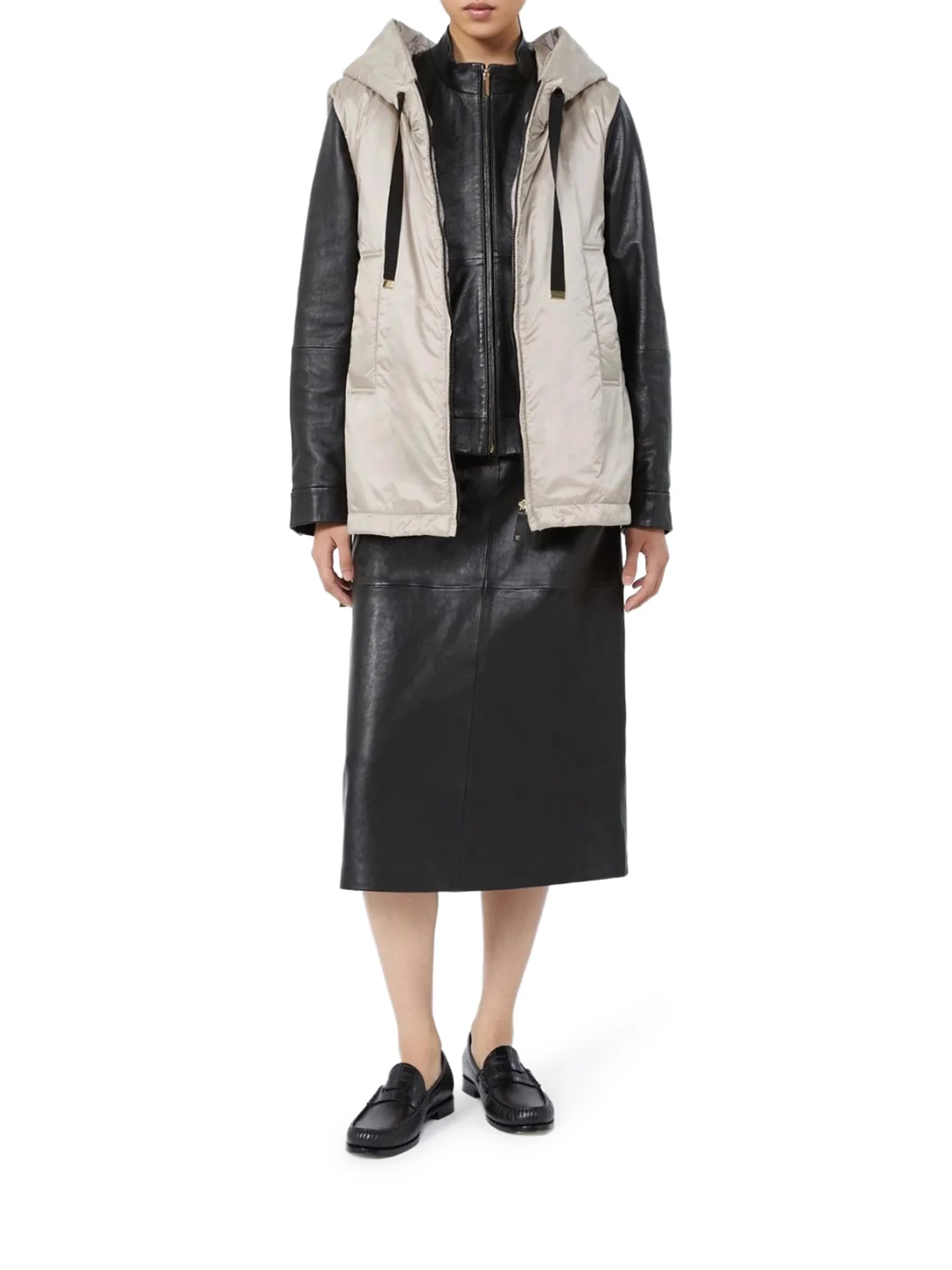 PADDED VEST WITH HOOD IN WATERPROOF CANVAS - Image 2