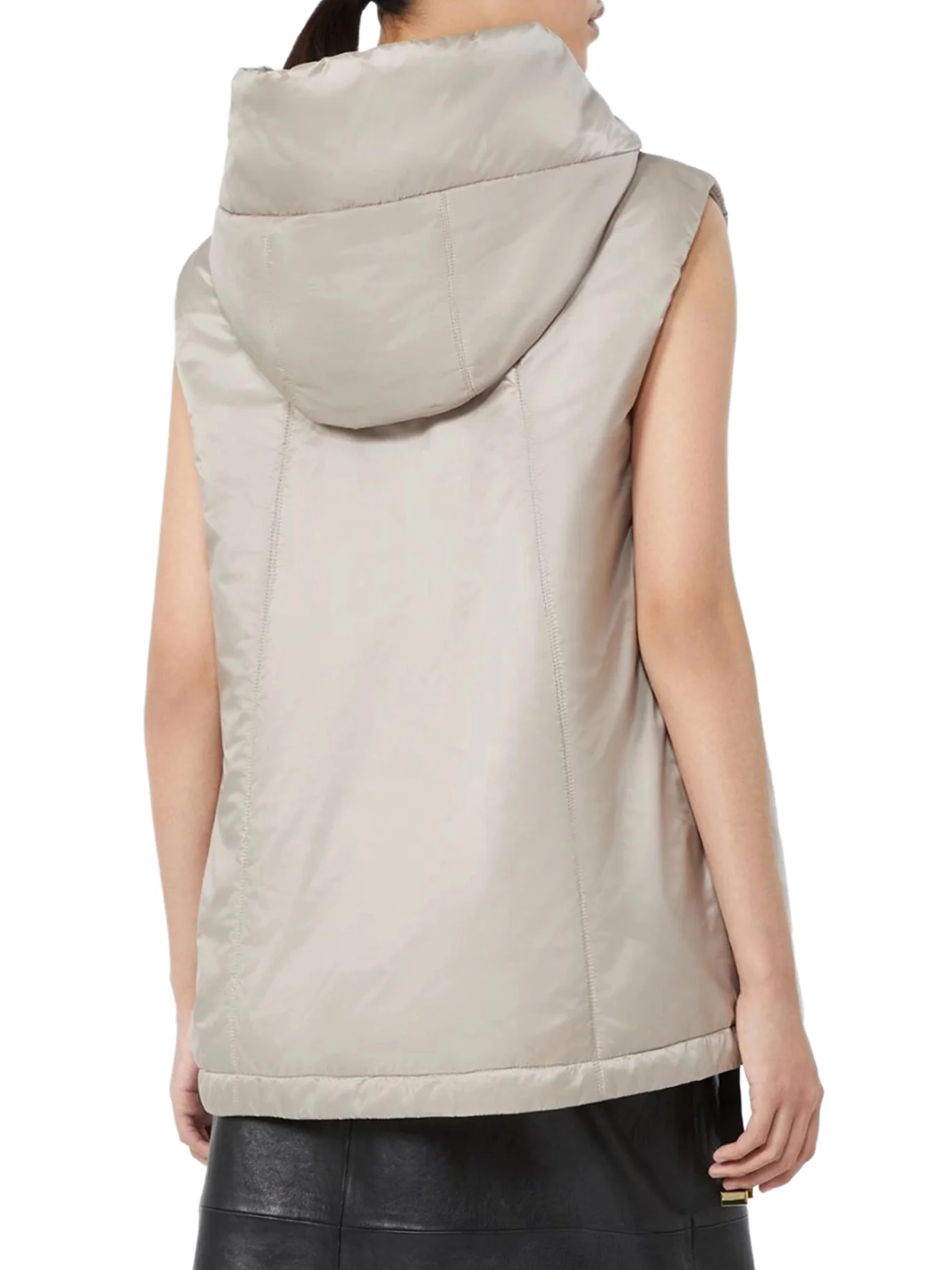 PADDED VEST WITH HOOD IN WATERPROOF CANVAS - Image 4
