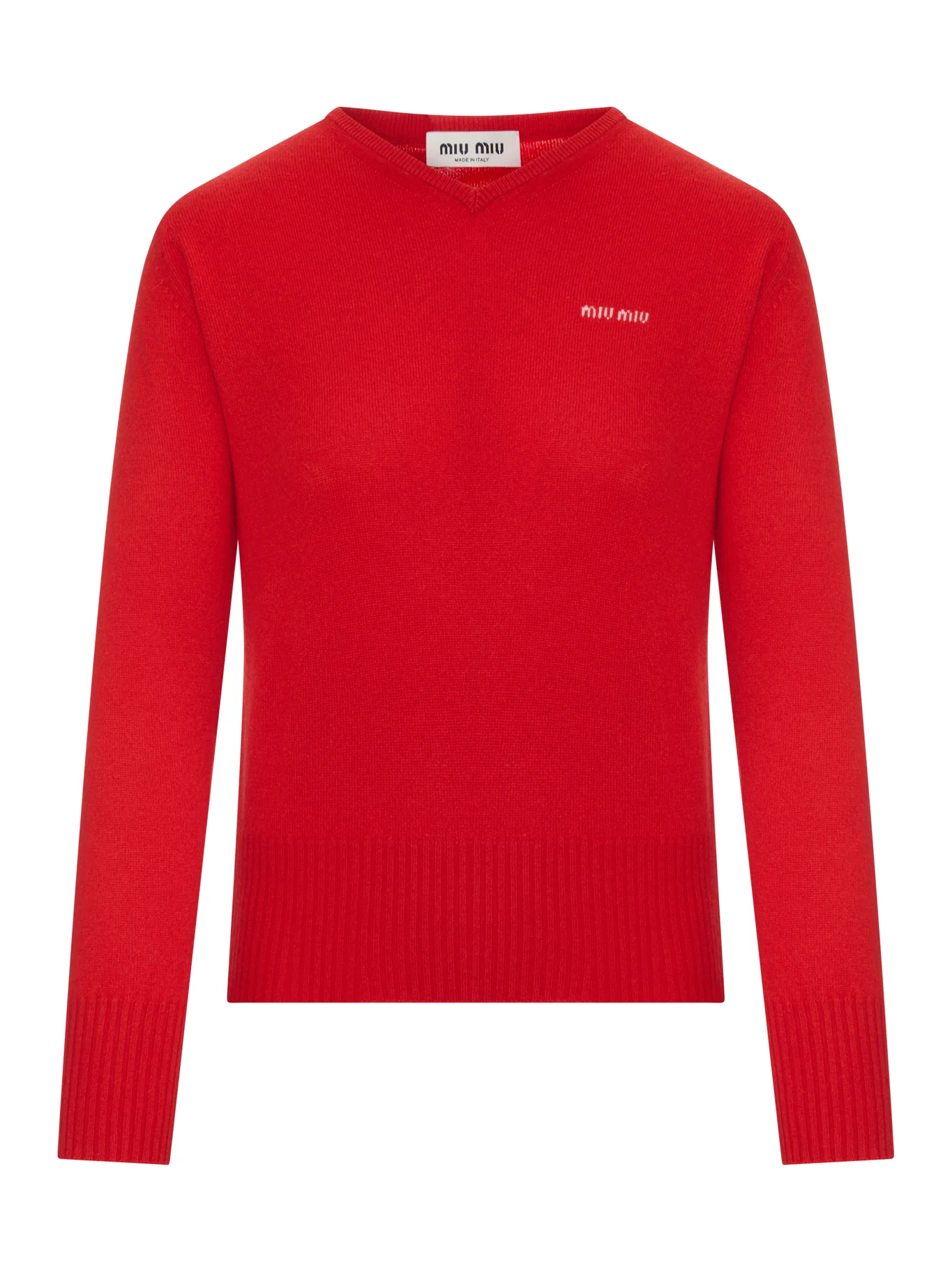 CASHMERE V-NECK SWEATER WITH LOGO