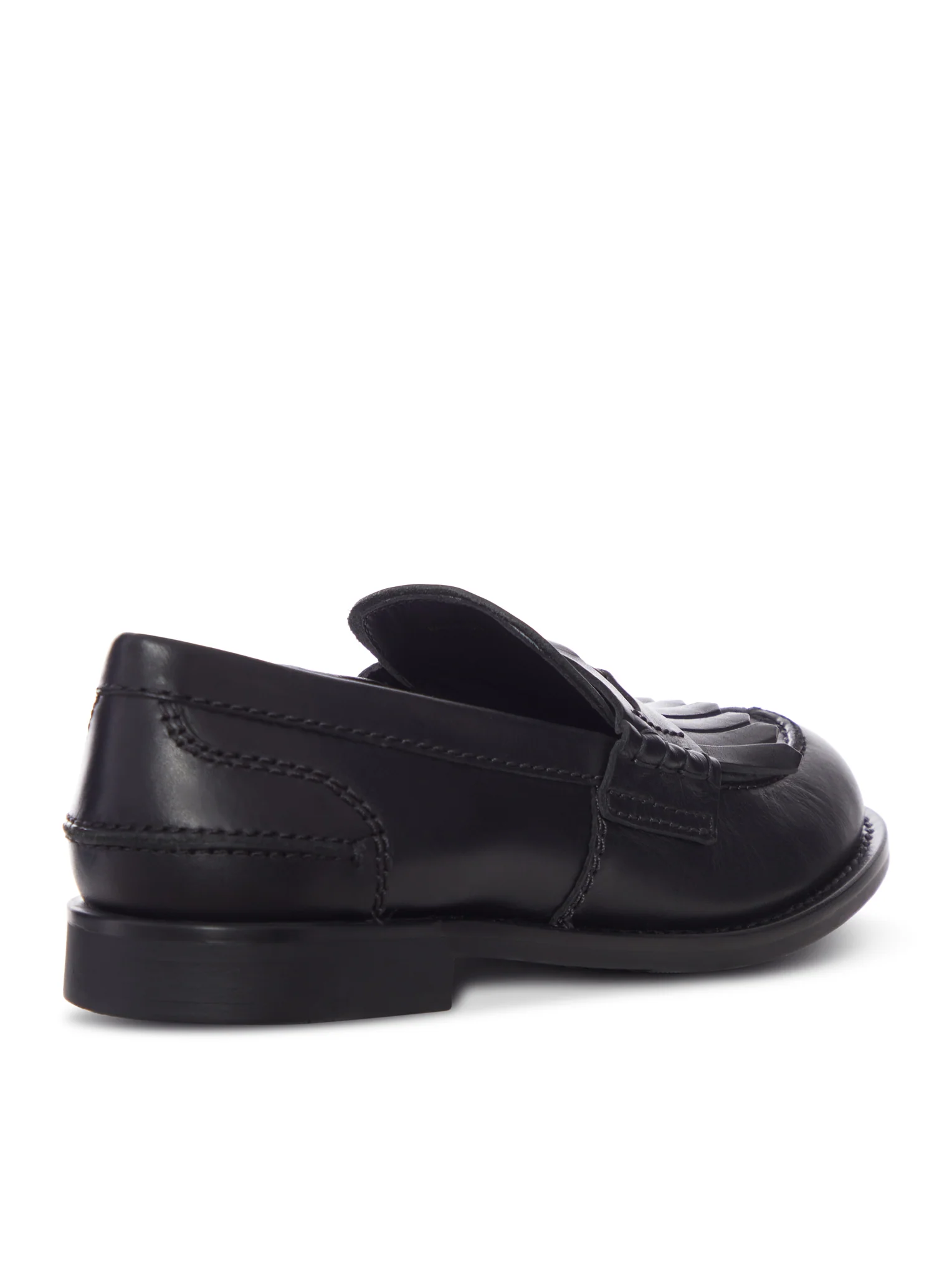 LEATHER MOCCASIN WITH FRINGES AND LOGO DETAIL - Image 3