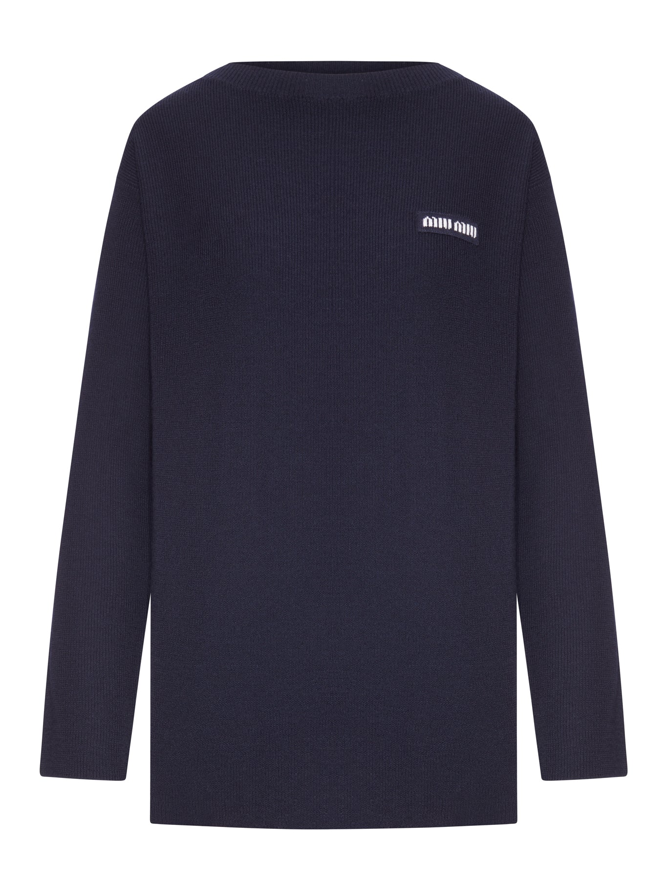 OVERSIZED RIBBED KNIT SWEATER WITH LOGO