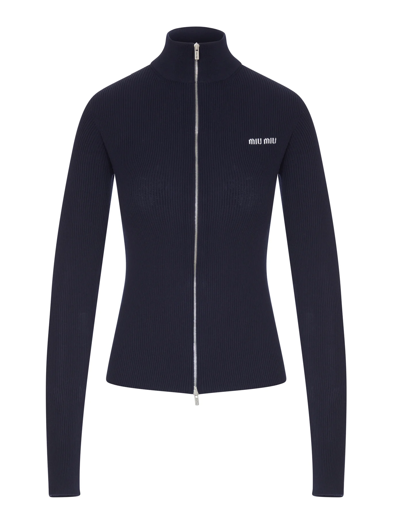 RIBBED ZIP-UP CARDIGAN
