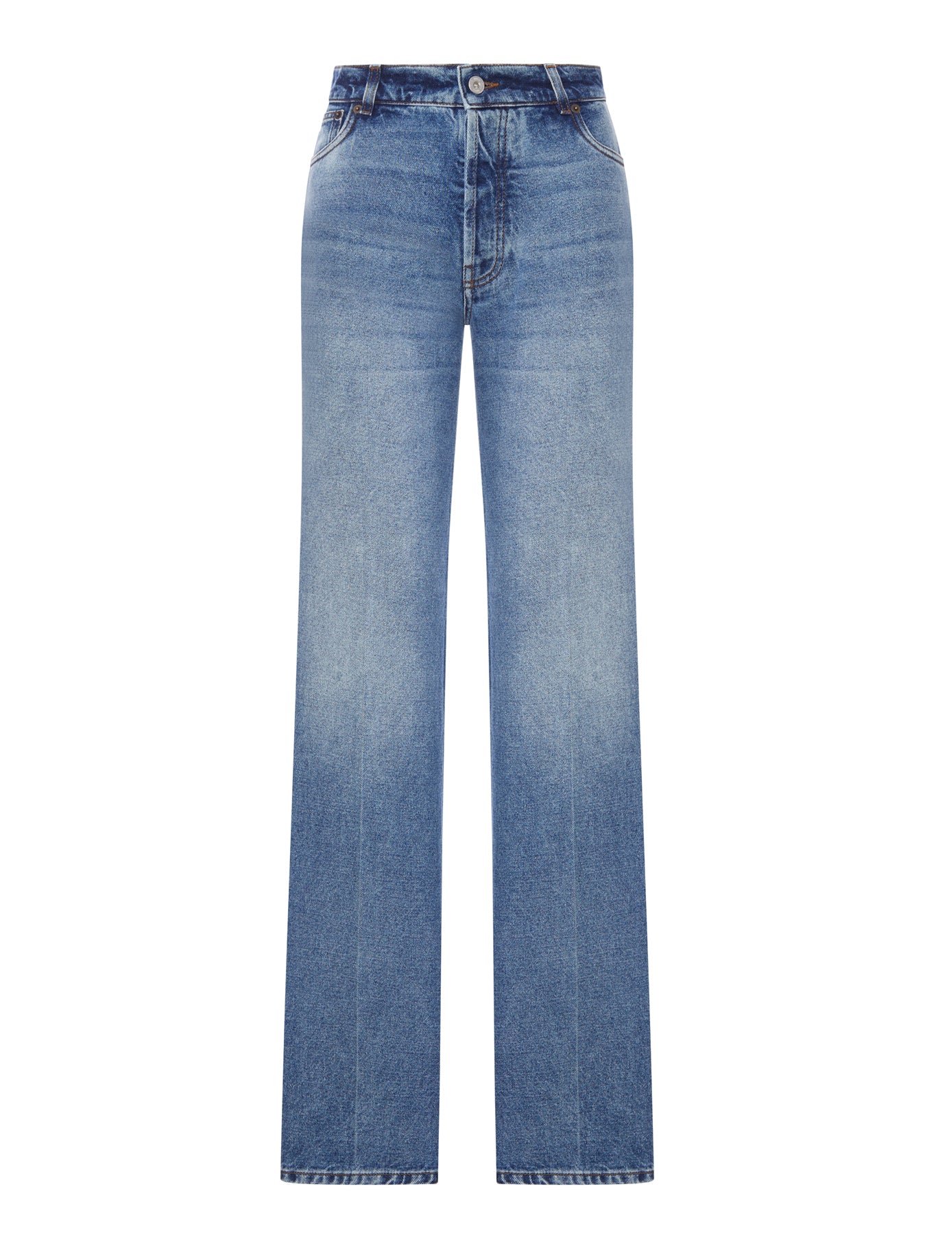 STRAIGHT LEG DENIM JEANS MEDIUM WASH