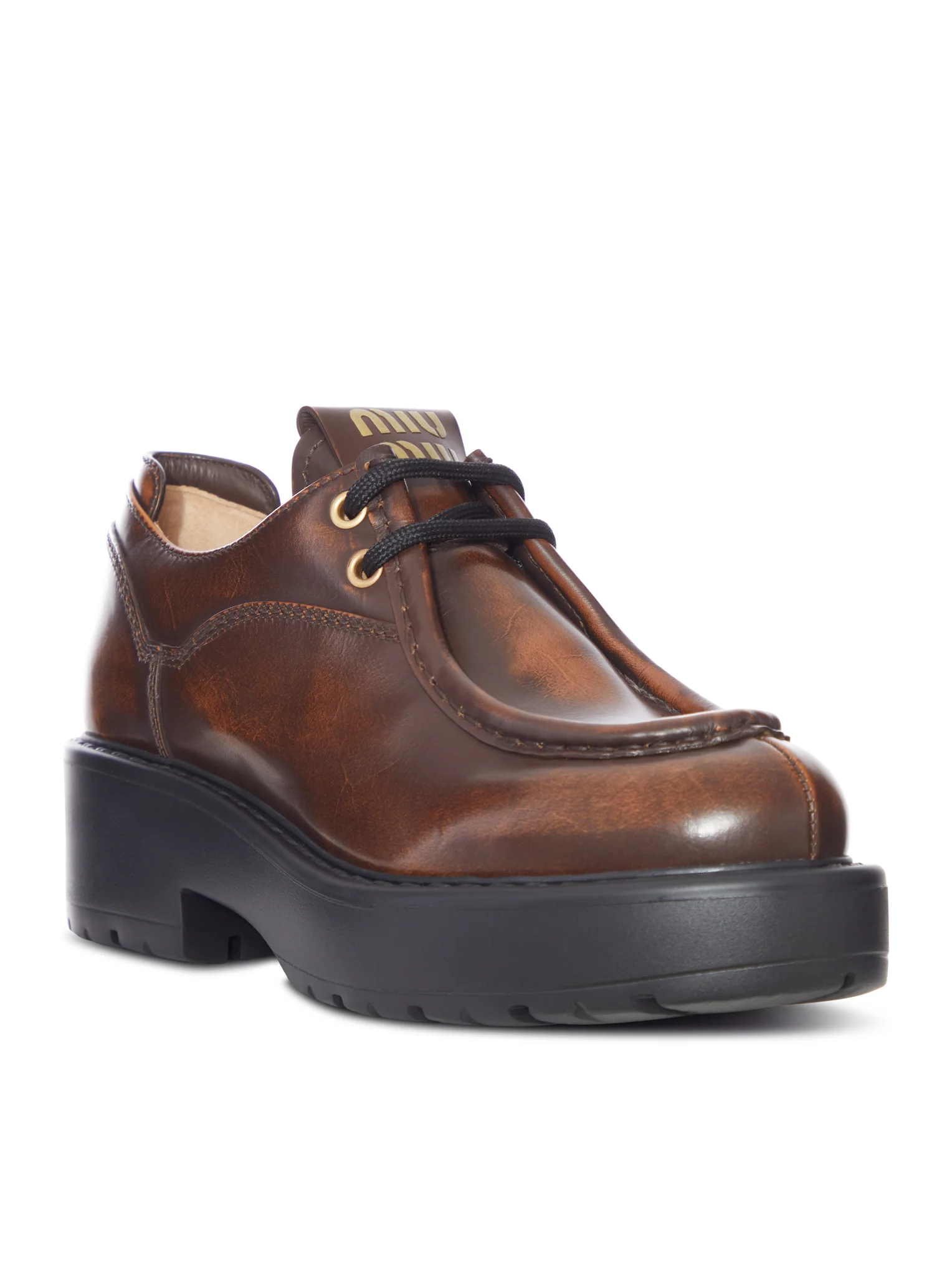 VINTAGE LEATHER PLATFORM LACE-UP SHOE - Image 2