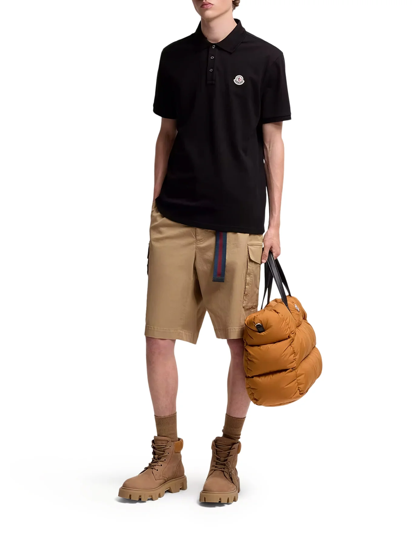 COTTON PIQUET POLO SHIRT WITH LOGO PATCH - Image 2