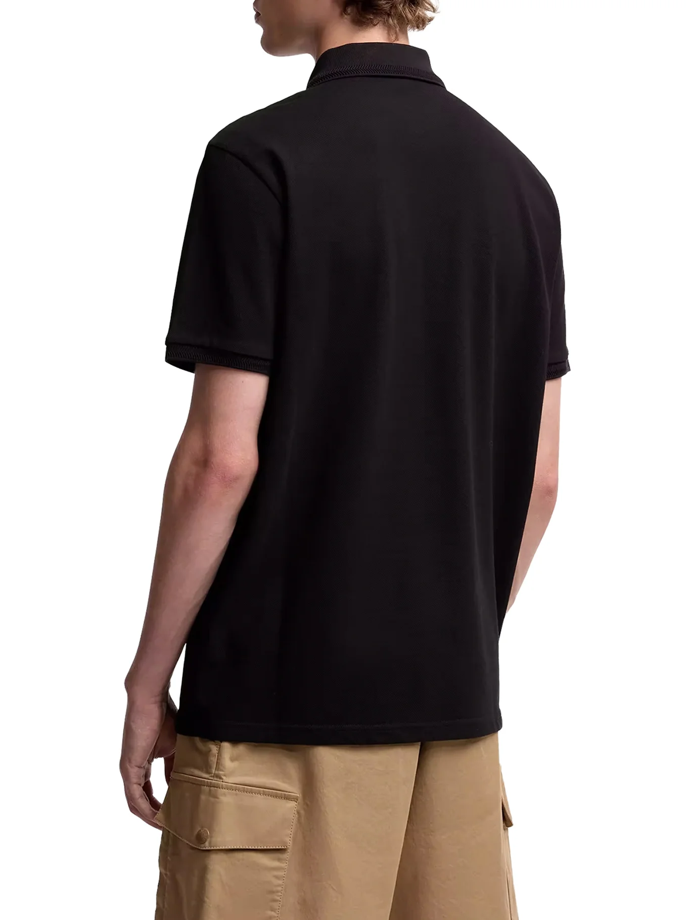 COTTON PIQUET POLO SHIRT WITH LOGO PATCH - Image 4