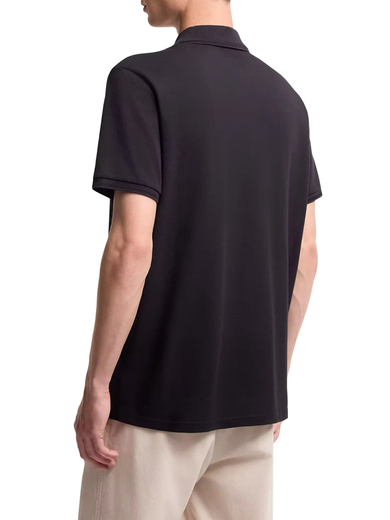 COTTON PIQUET POLO SHIRT WITH LOGO PATCH - Image 3