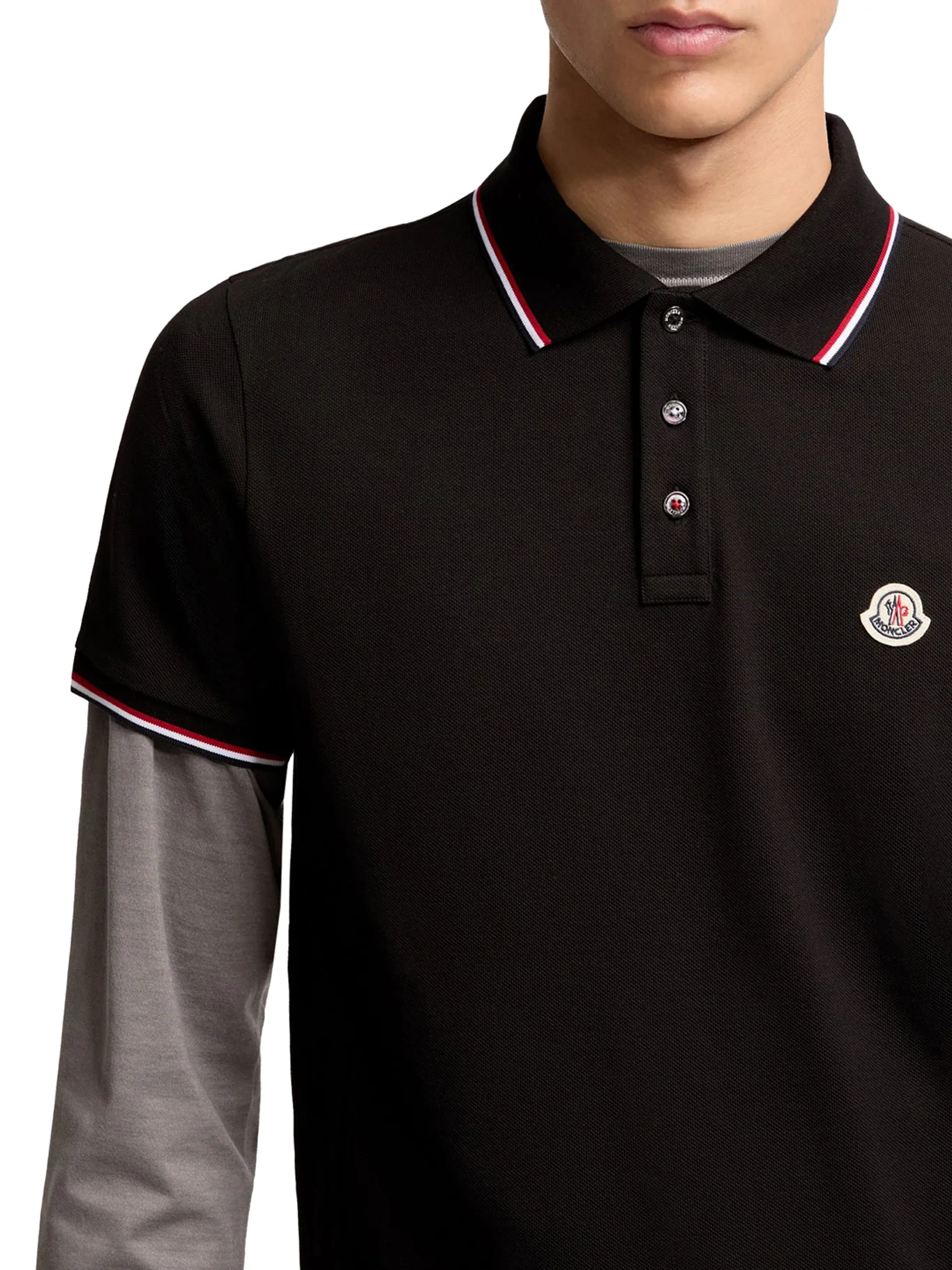 COTTON PIQUET POLO SHIRT WITH TRICOLOR TRIM - Image 5