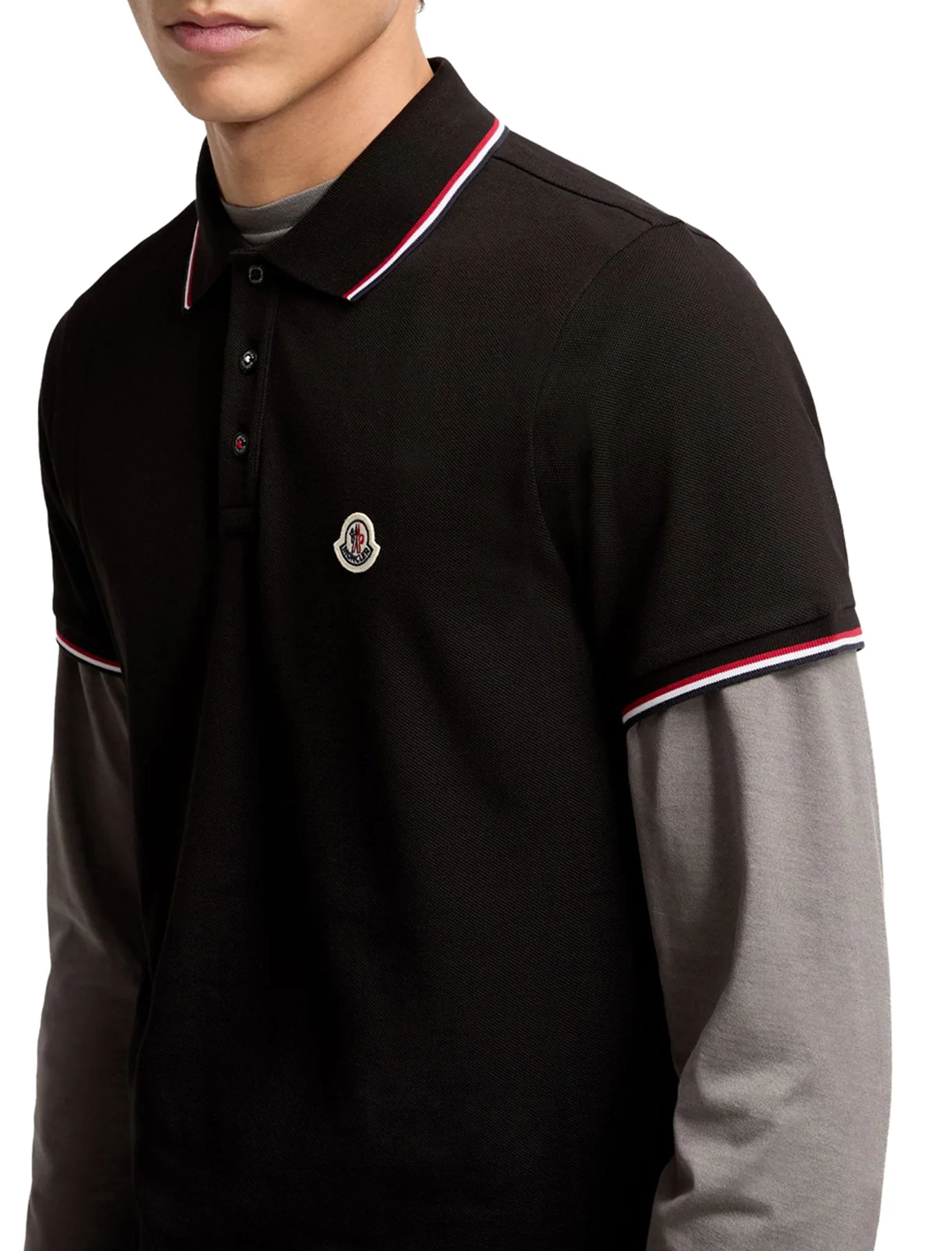 COTTON PIQUET POLO SHIRT WITH TRICOLOR TRIM - Image 6