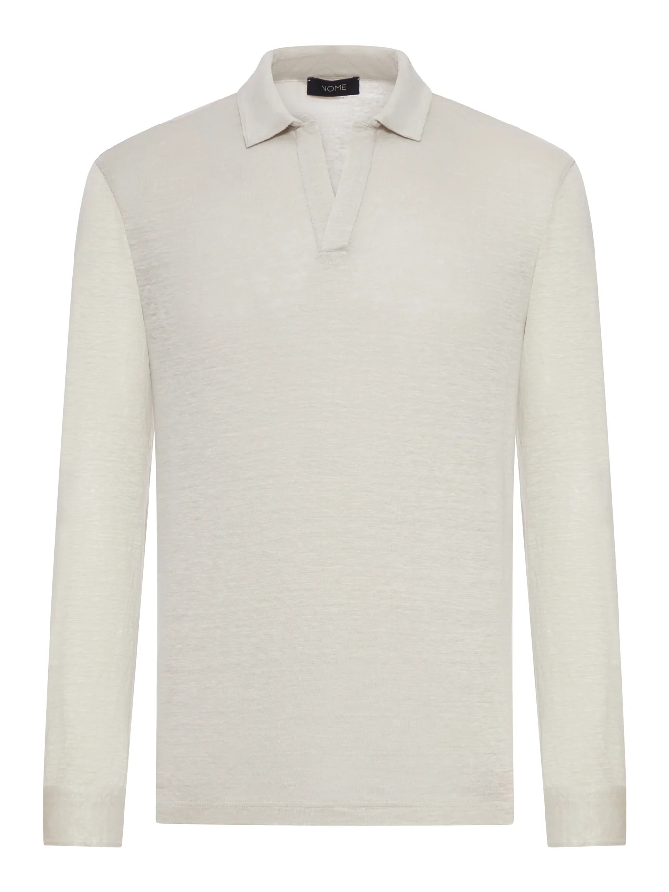 LONG-SLEEVED LINEN POLO SHIRT
