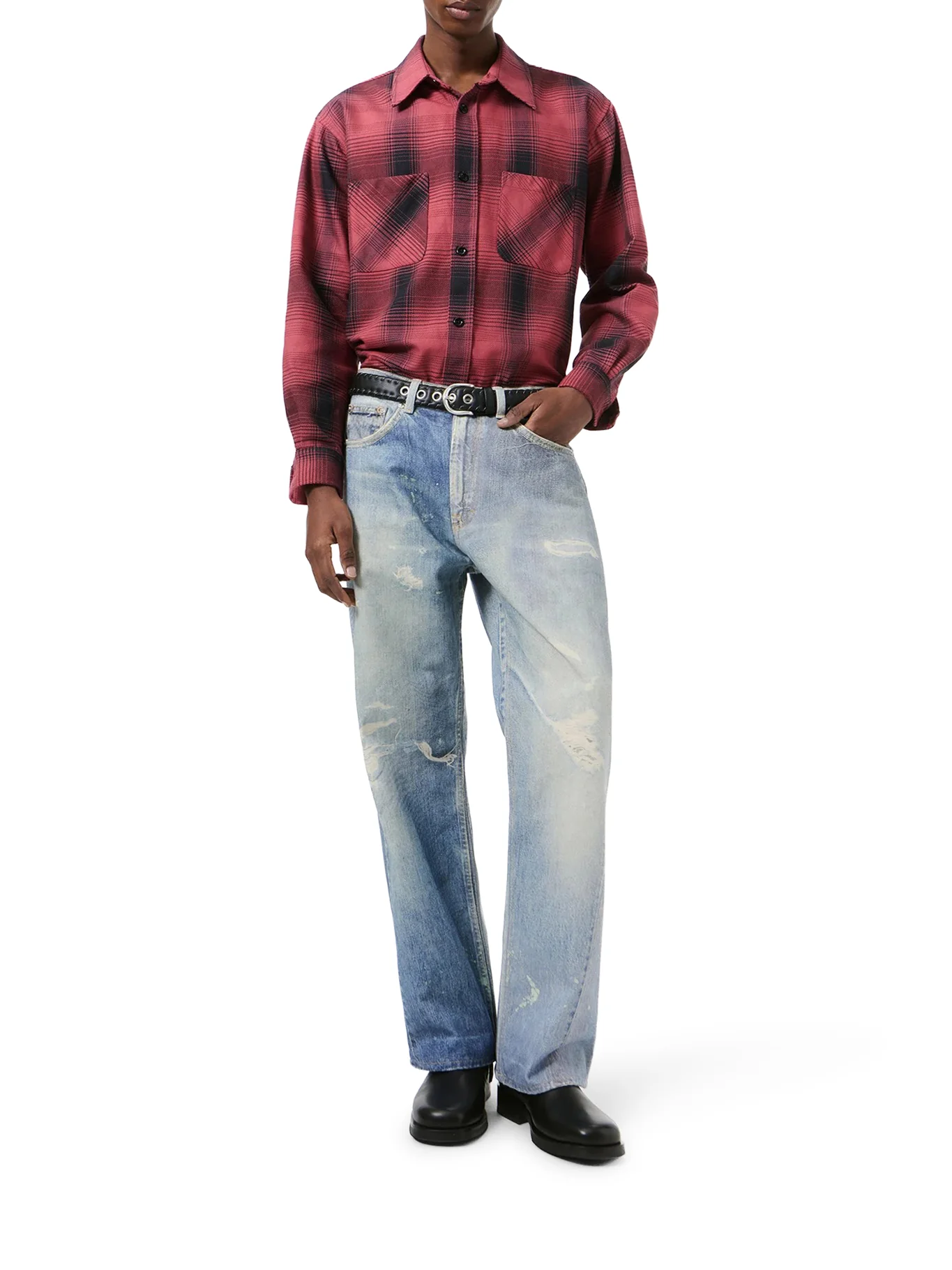THIRD CUT COTTON JEANS WITH DIGITAL PRINT - Image 2