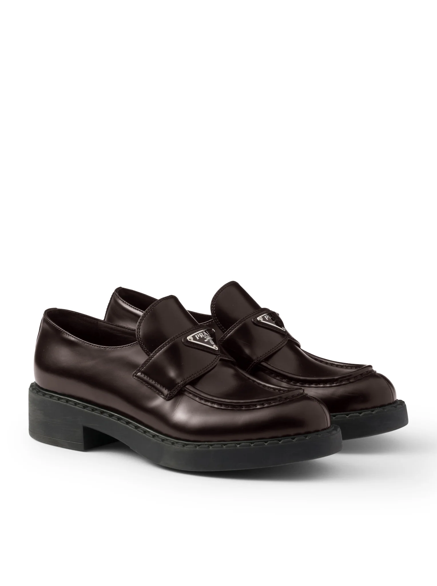 BRUSHED LEATHER LOAFERS WITH LOGO - Image 2