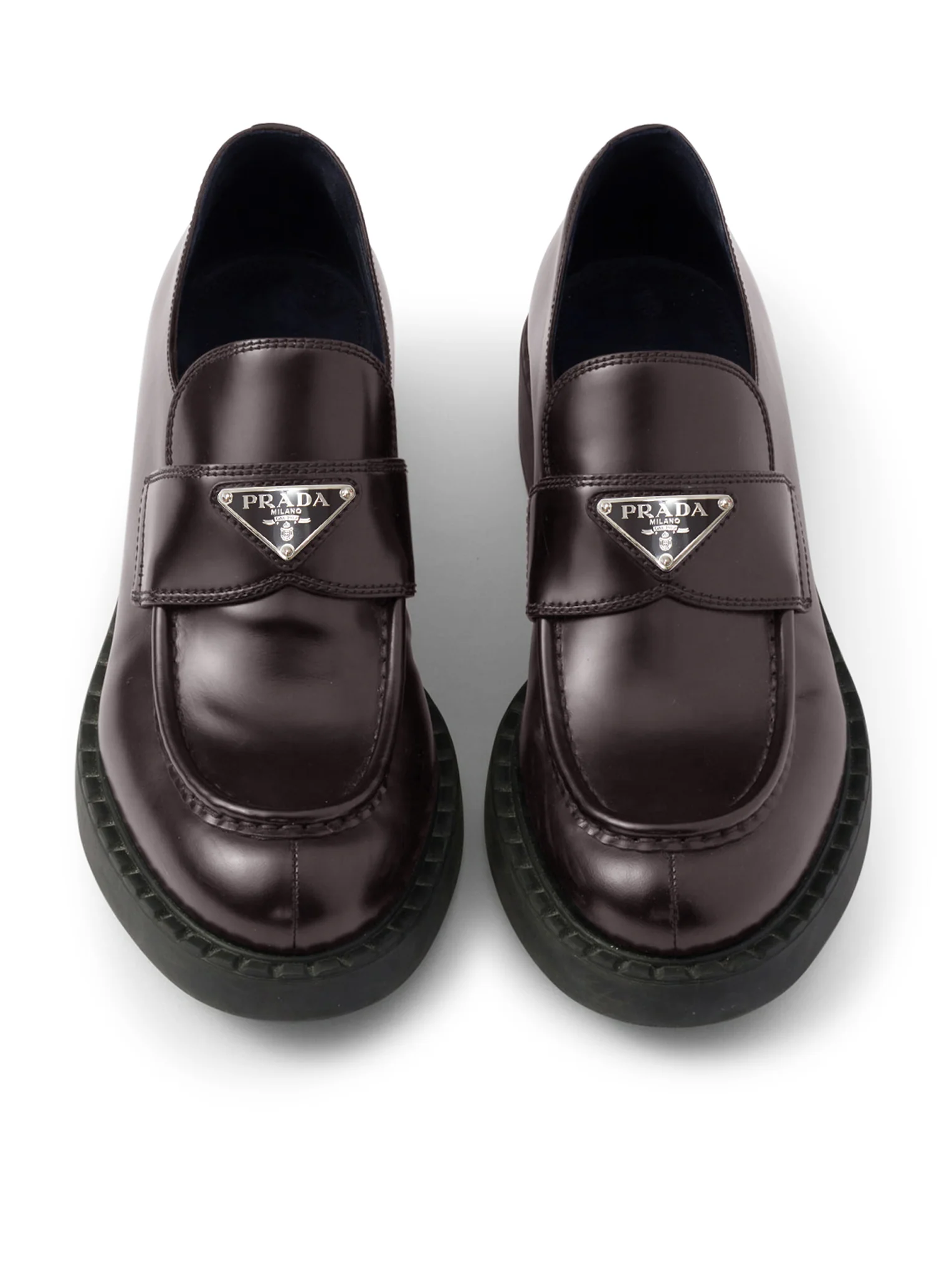 CHOCOLATE BRUSHED LEATHER LOAFERS - Image 4