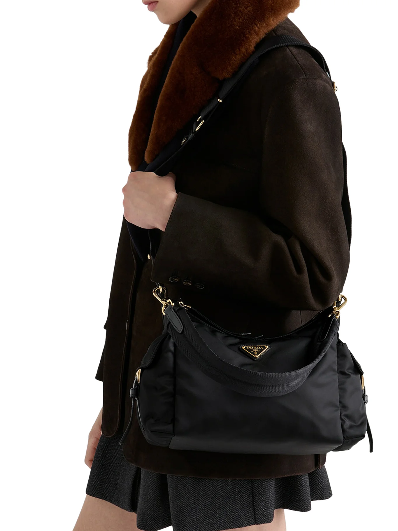 PRADA EXPLORE LARGE RE-NYLON AND LEATHER BAG - Image 3