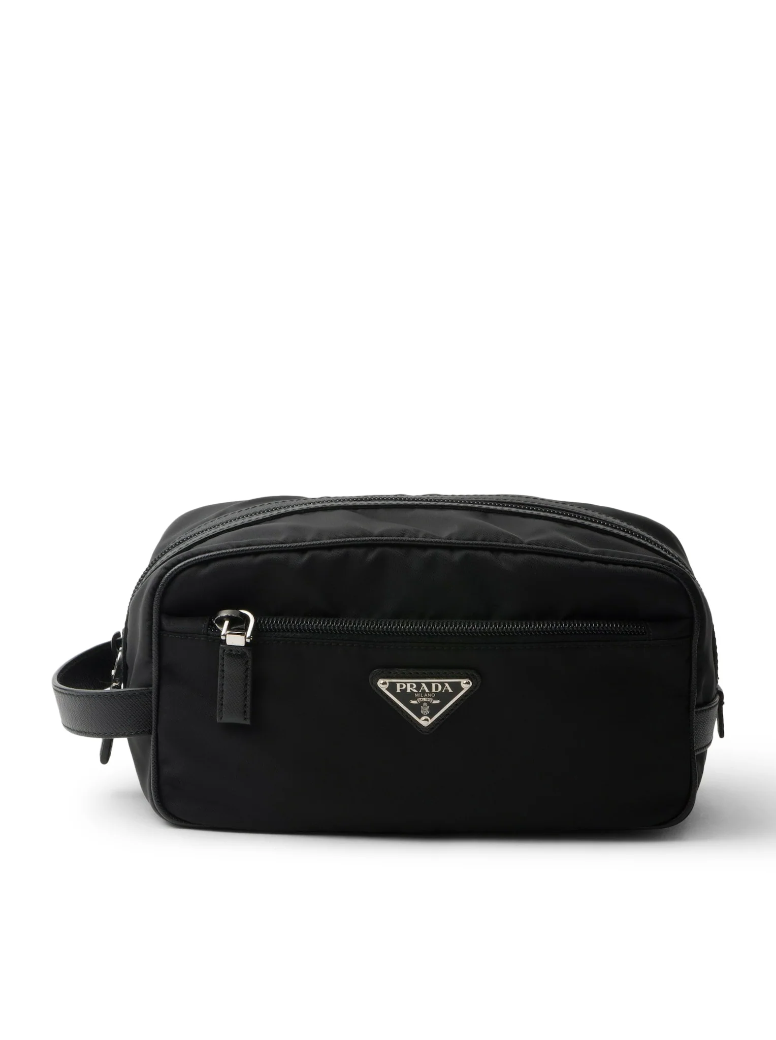 TRAVEL POUCH IN RE-NYLON AND SAFFIANO