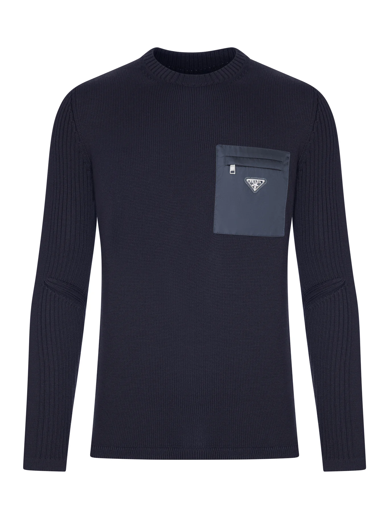 WOOL SWEATER WITH RE-NYLON POCKET