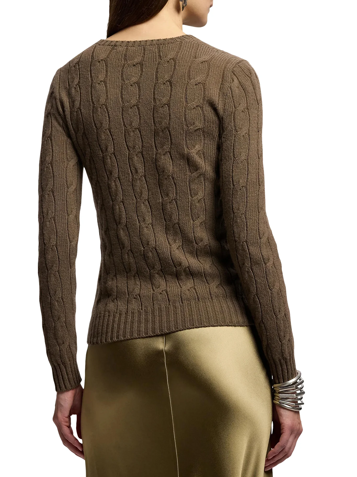 CREWNECK CASHMERE CABLE KNIT SWEATER - Image 4