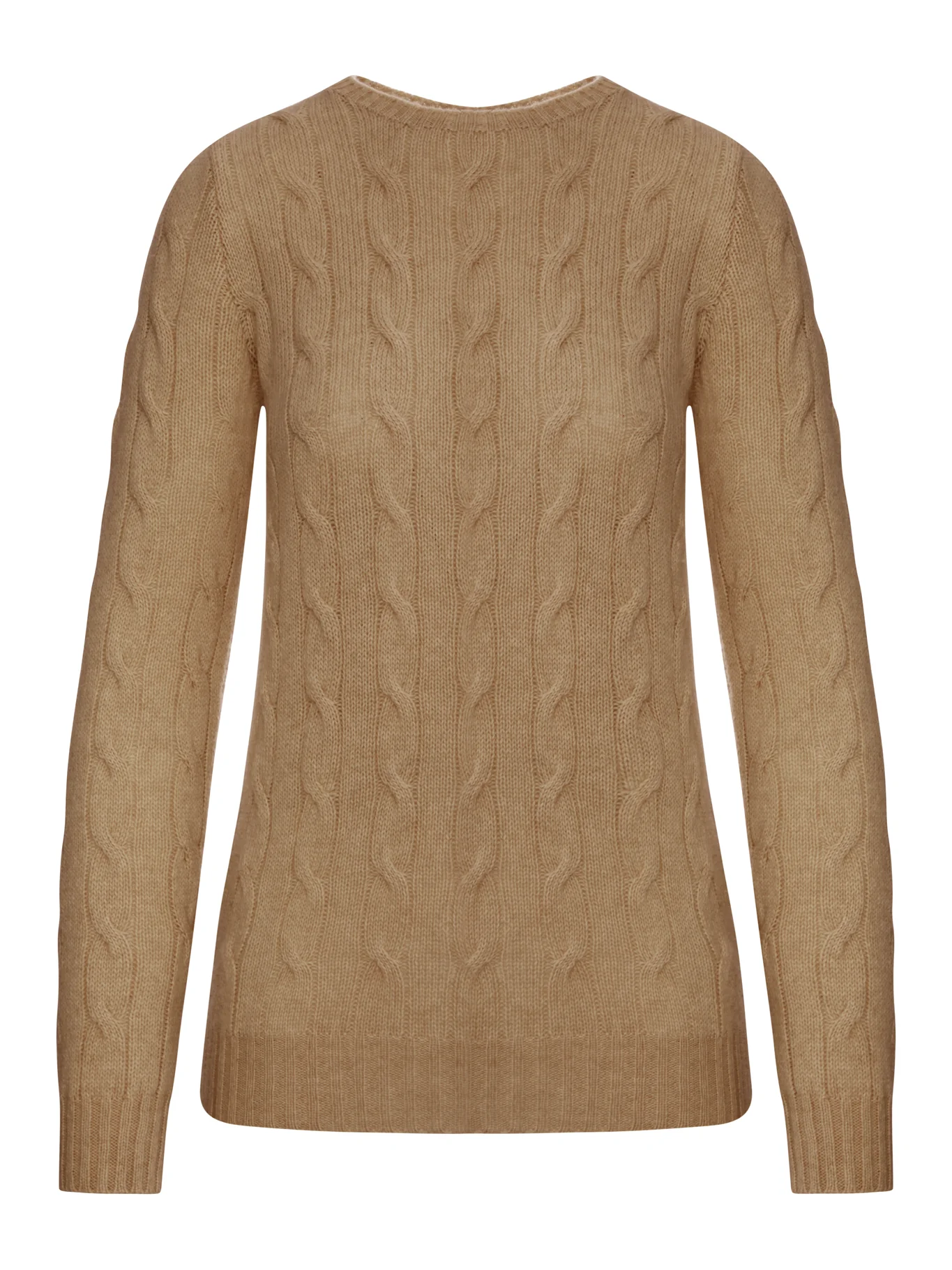 CREWNECK CASHMERE CABLE KNIT SWEATER