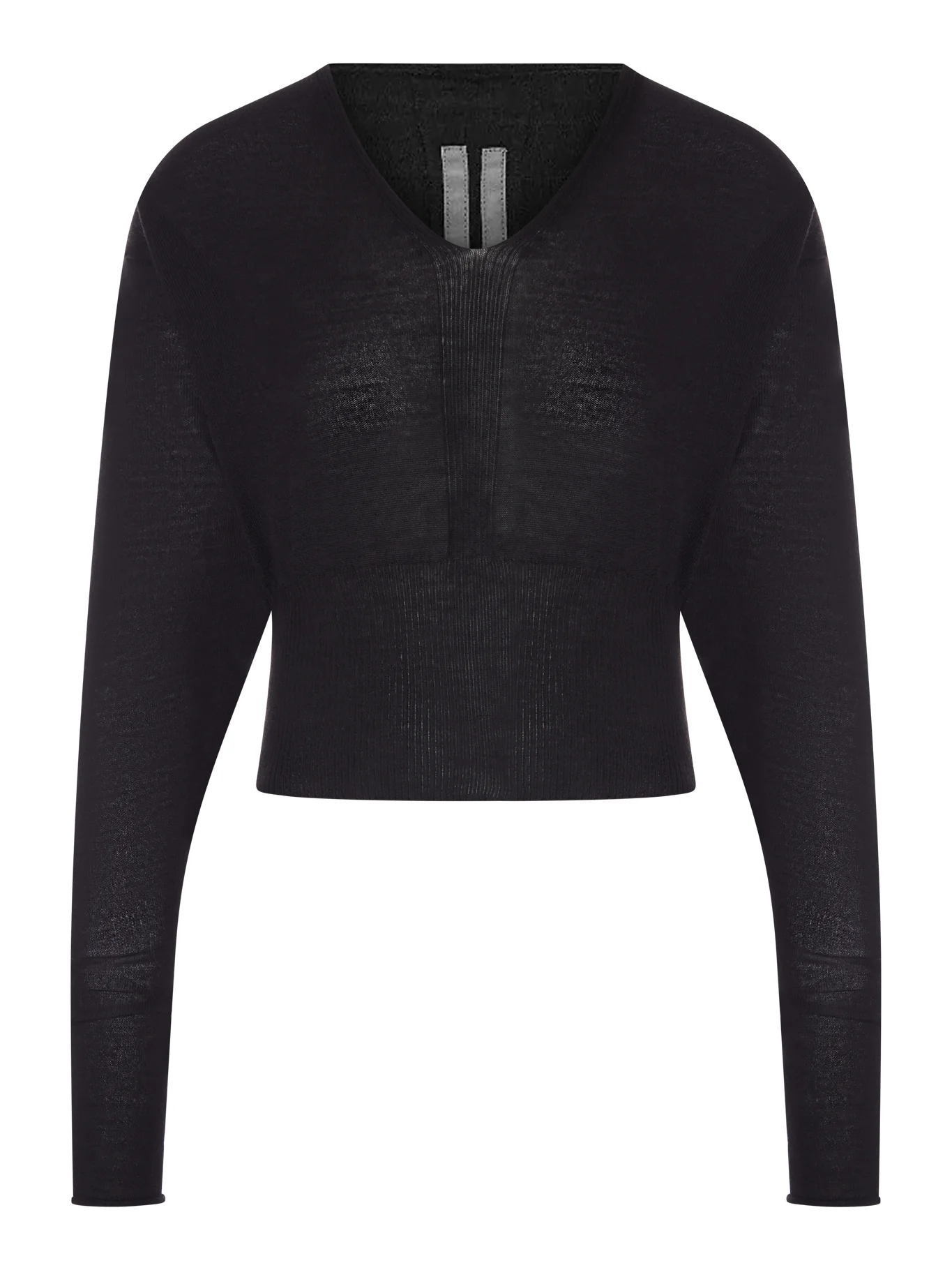 CROPPED V-NECK SWEATER IN FINE WOOL