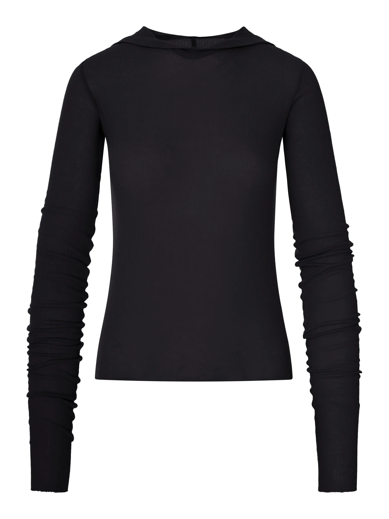RIBBED KNIT HOODIE