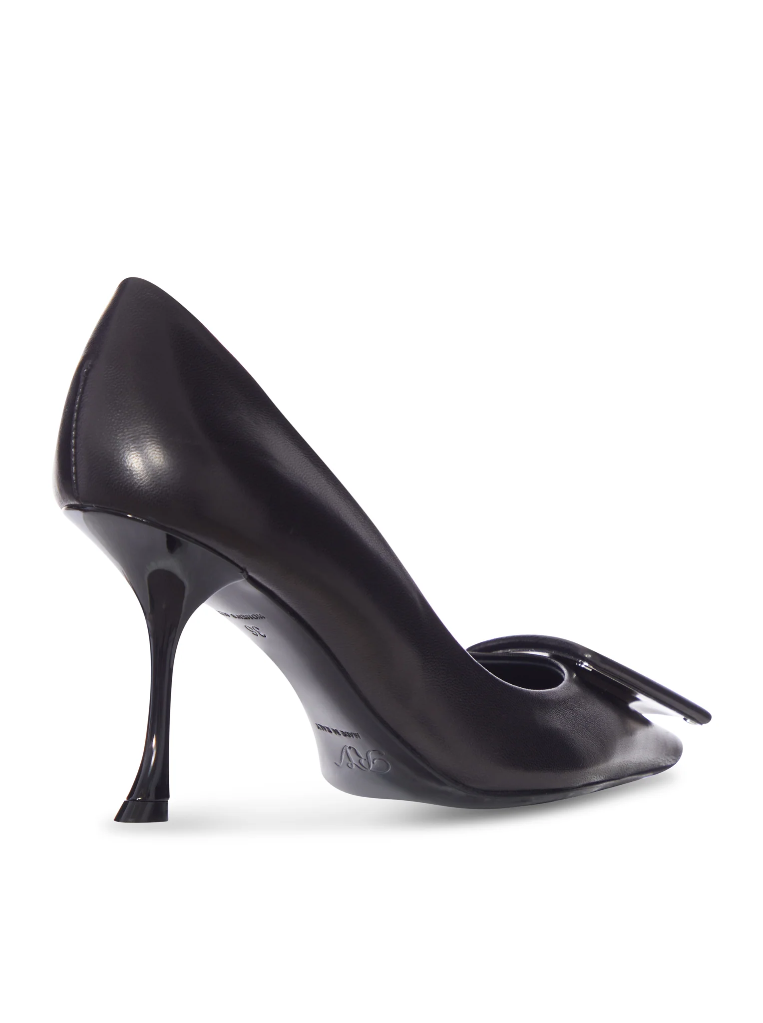 LEATHER DÉCOLLETÉ WITH TONE-ON-TONE BUCKLE - Image 3