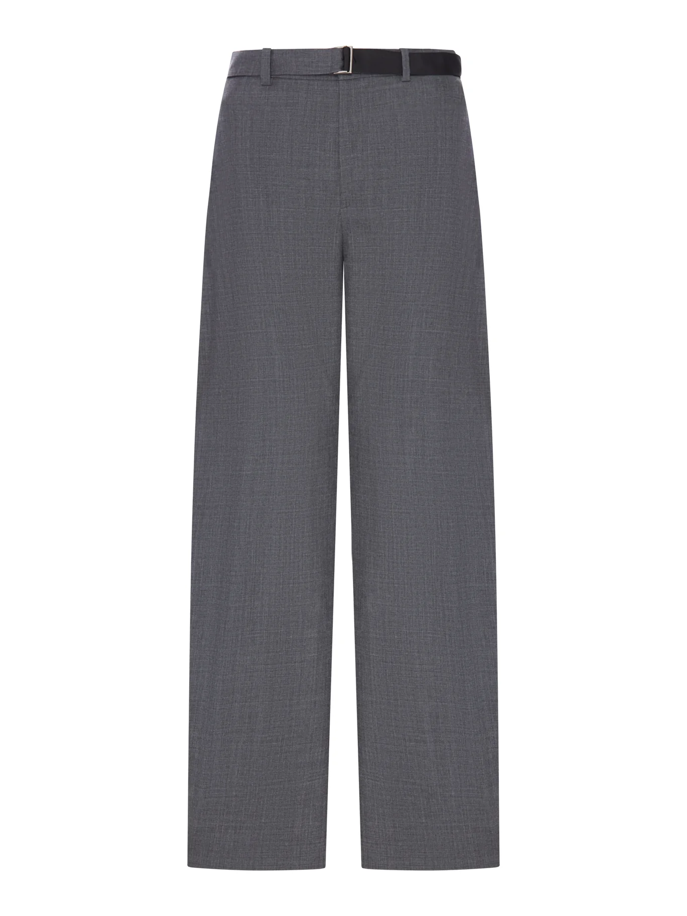 WIDE-LEG WOOL-BLEND TROUSERS WITH A BELT