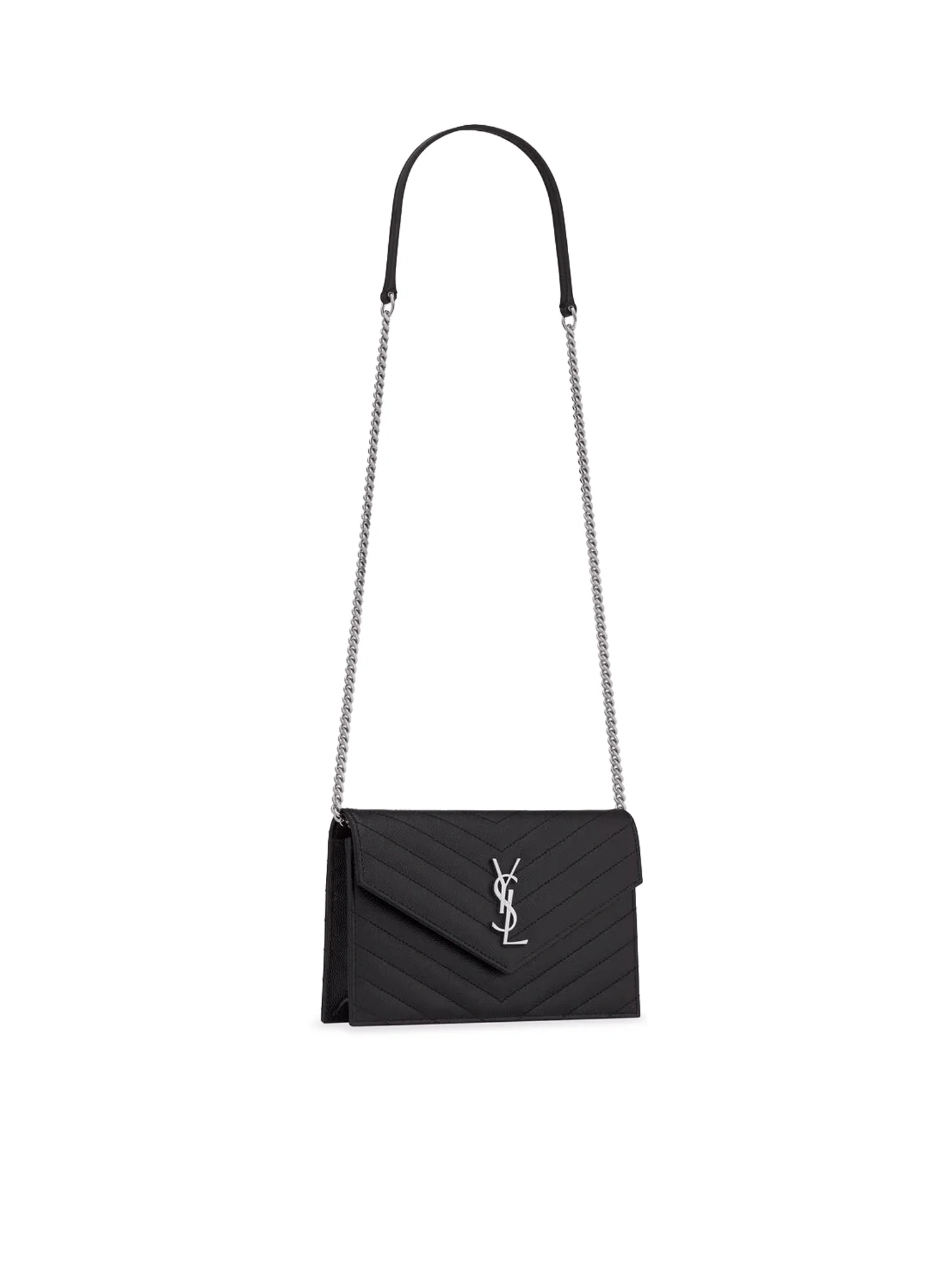 CLASSIC CASSANDRE CHAIN ENVELOPE CLUTCH IN GRAIN DE POUDRE LEATHER - Image 2