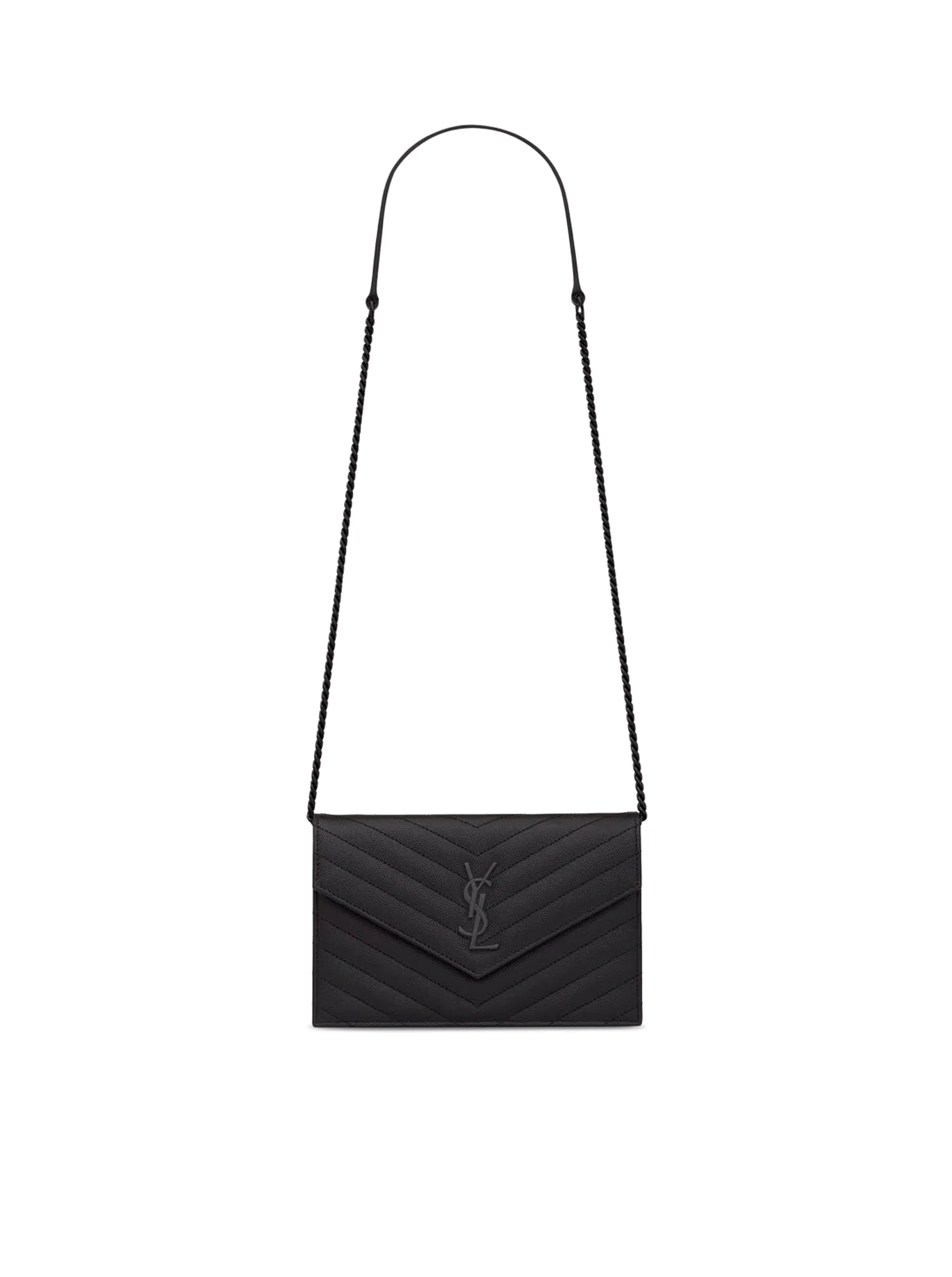 CLASSIC CASSANDRE CHAIN ??ENVELOPE CLUTCH IN GRAIN DE POUDRE LEATHER